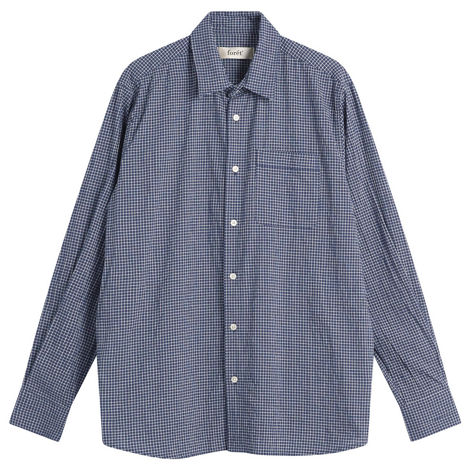Foret Men’s Pluto Checked Shirt Navy/Cloud