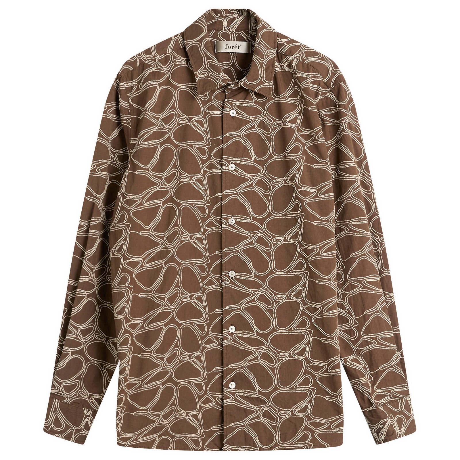 Foret Men’s Dawn Embroidered Shirt Earth/Cloud