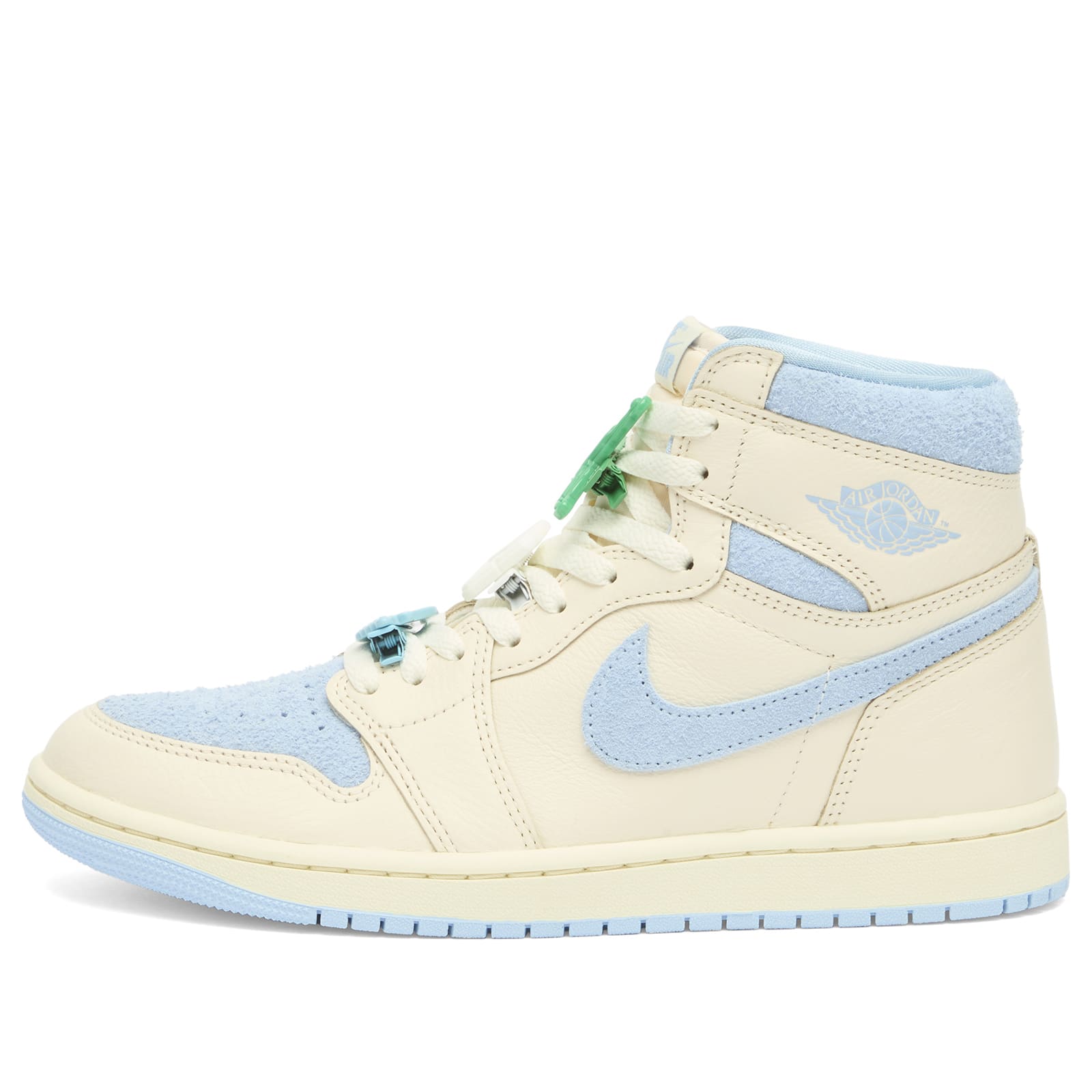 Air Jordan Women's 1 Retro Hi Sneaker in Pale Ivory/Psychic Blue/Coconut Milk, Size UK 6