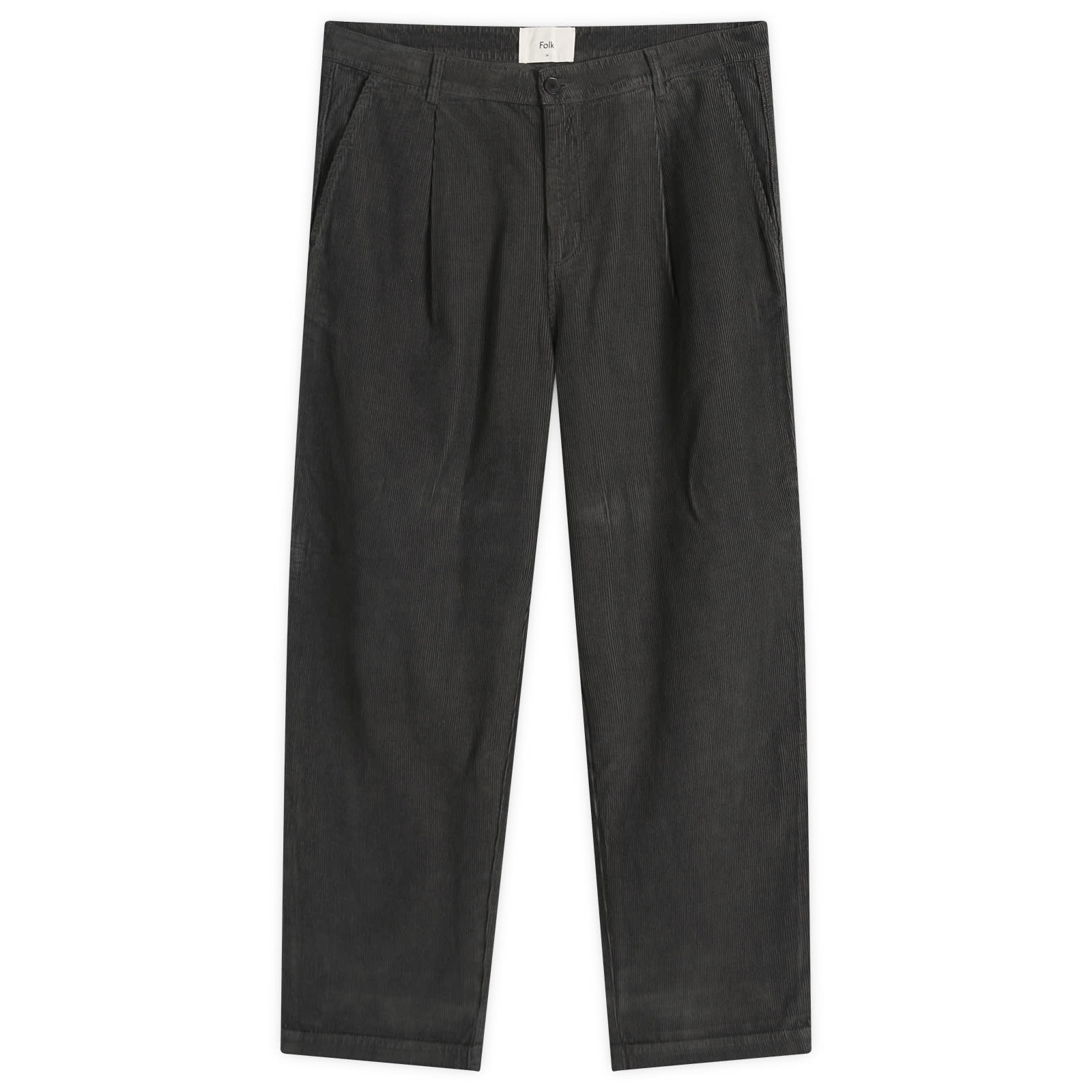 Folk — Folk Men's Wide Fit Trouser in Smoke Grey Cord, Size 34"