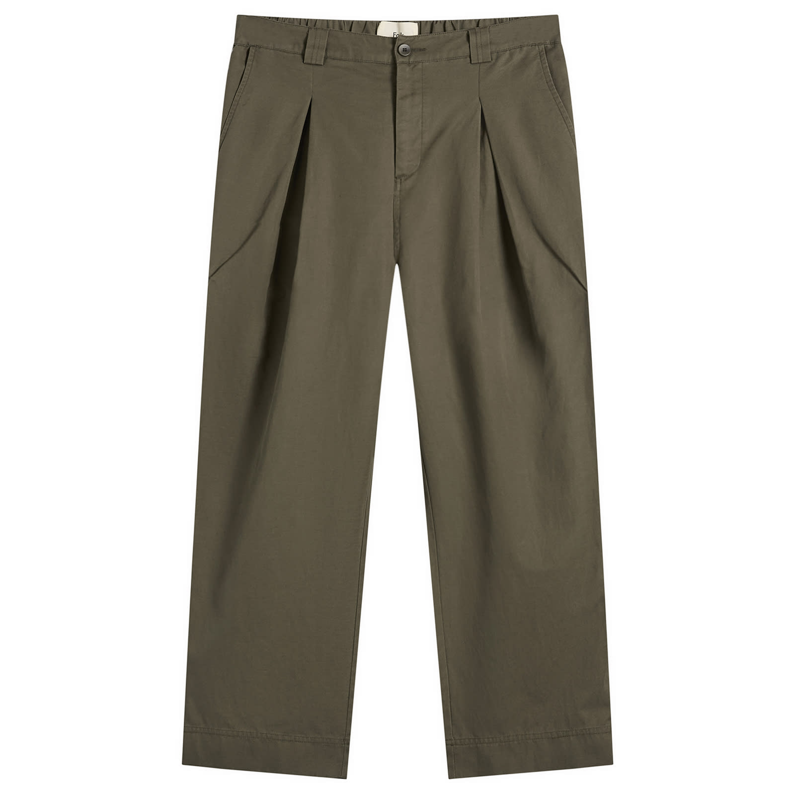 Folk Men’s Easy Fit Trouser Dark Olive Slub Linen