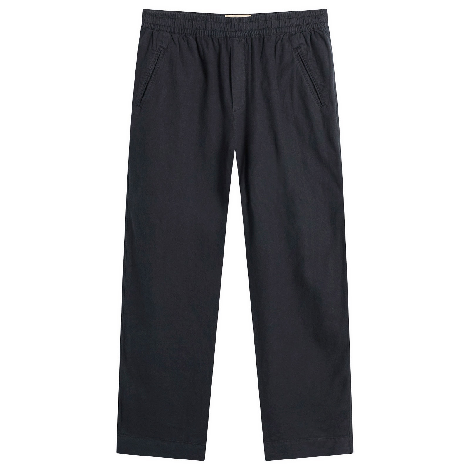Folk Men’s Drawcord Assembly Pant Black Cotton Linen