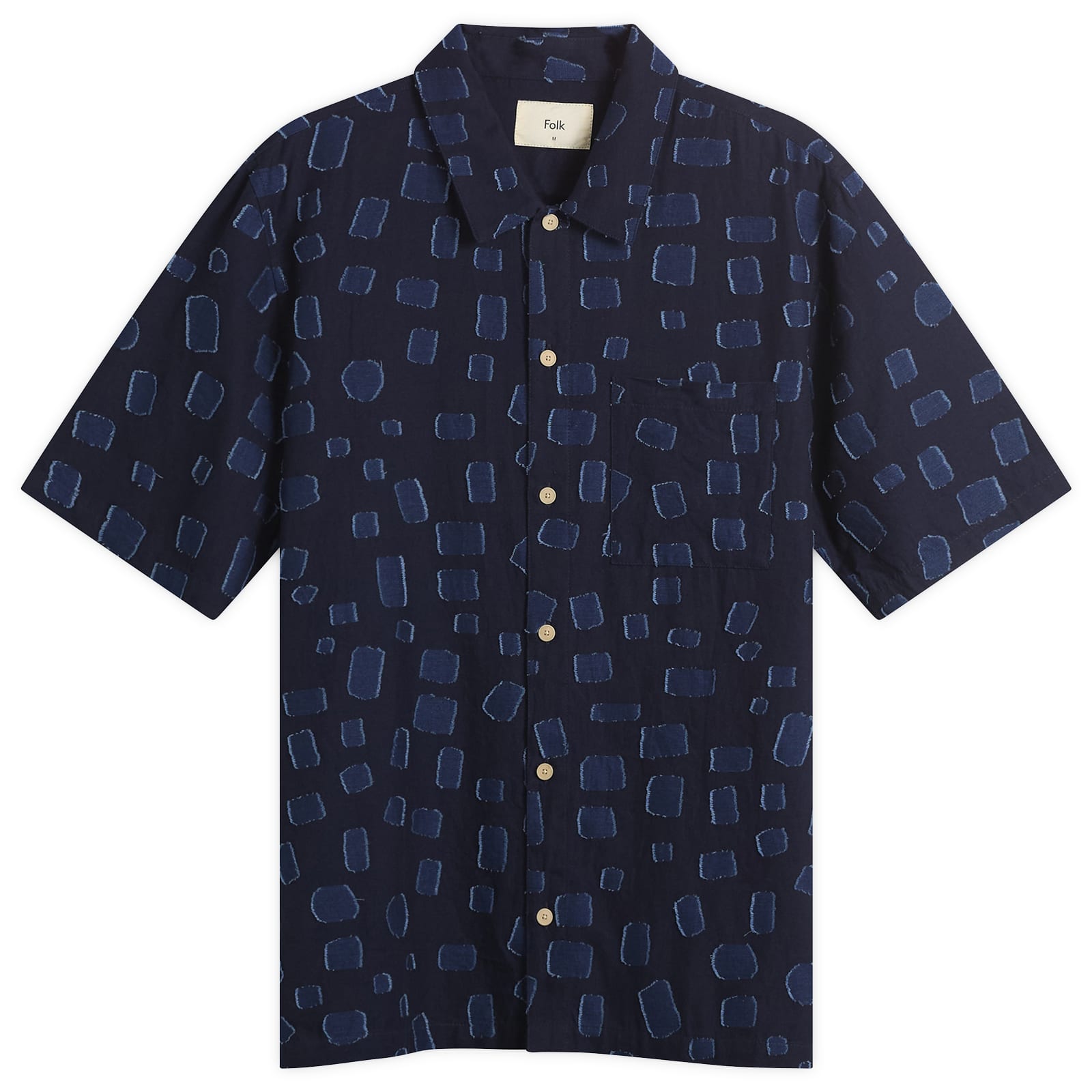 Folk Men’s Gabe Shirt Indigo Irregular Dot