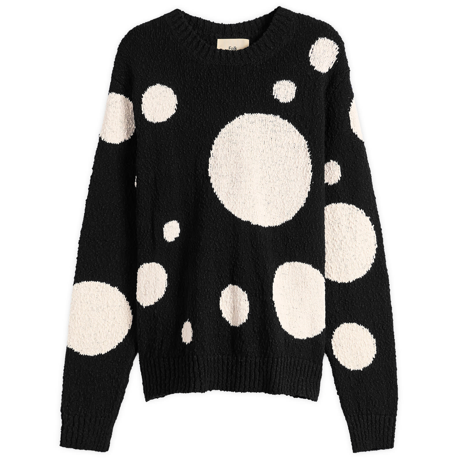 Folk Men’s Chain Crew Jumper Black/White Dot