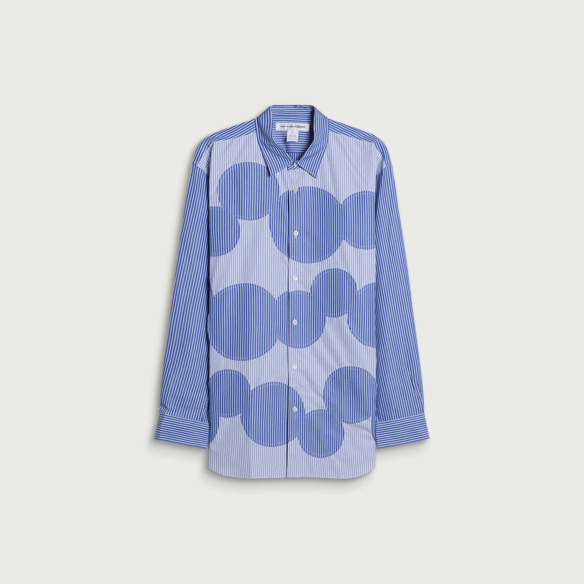 Comme des Garçons SHIRT Men's Cutout Stripe Shirt in Stripe X Stripe, Size Small