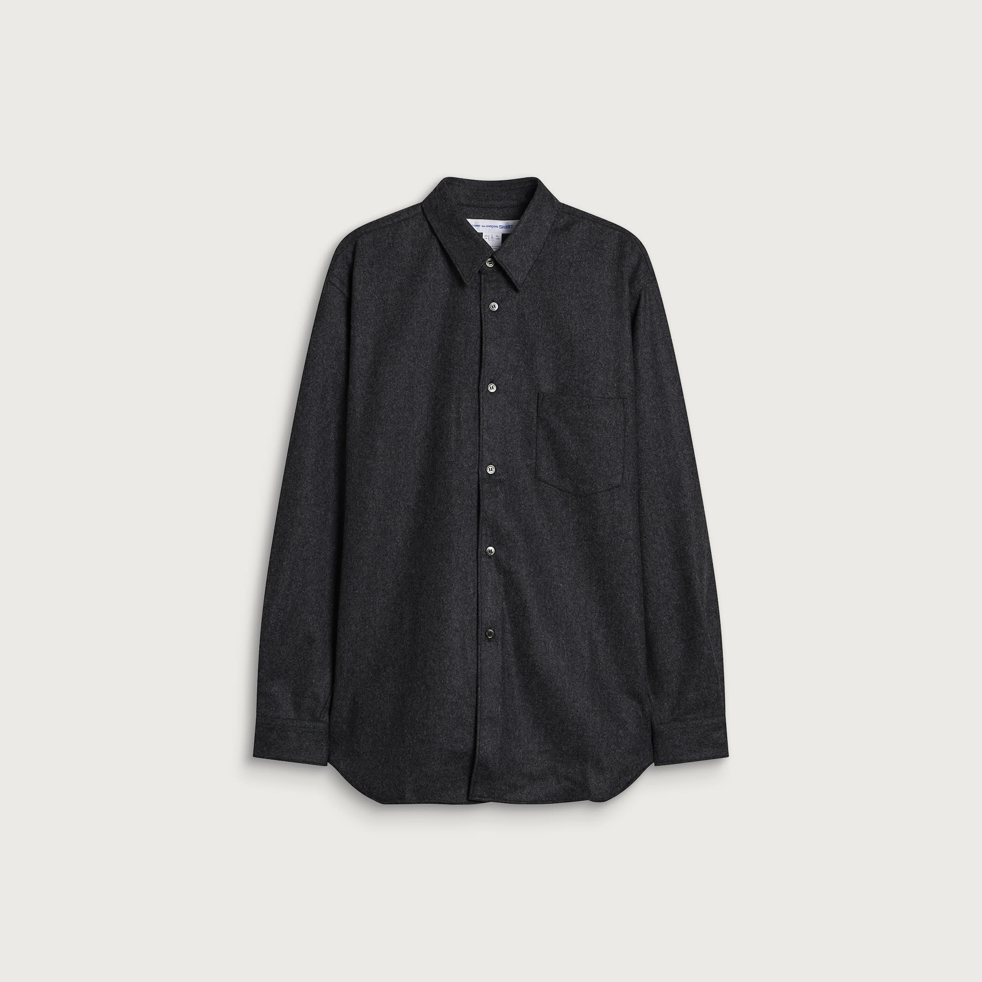 Comme des Garçons SHIRT Men's Wool Nylon Flannel Shirt in Grey, Size Small
