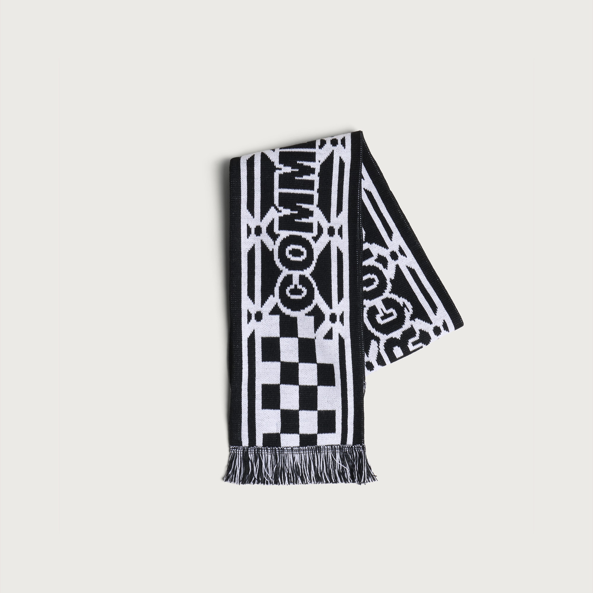Comme des Garçons SHIRT Men's Knitted Football Scarf in Black/White