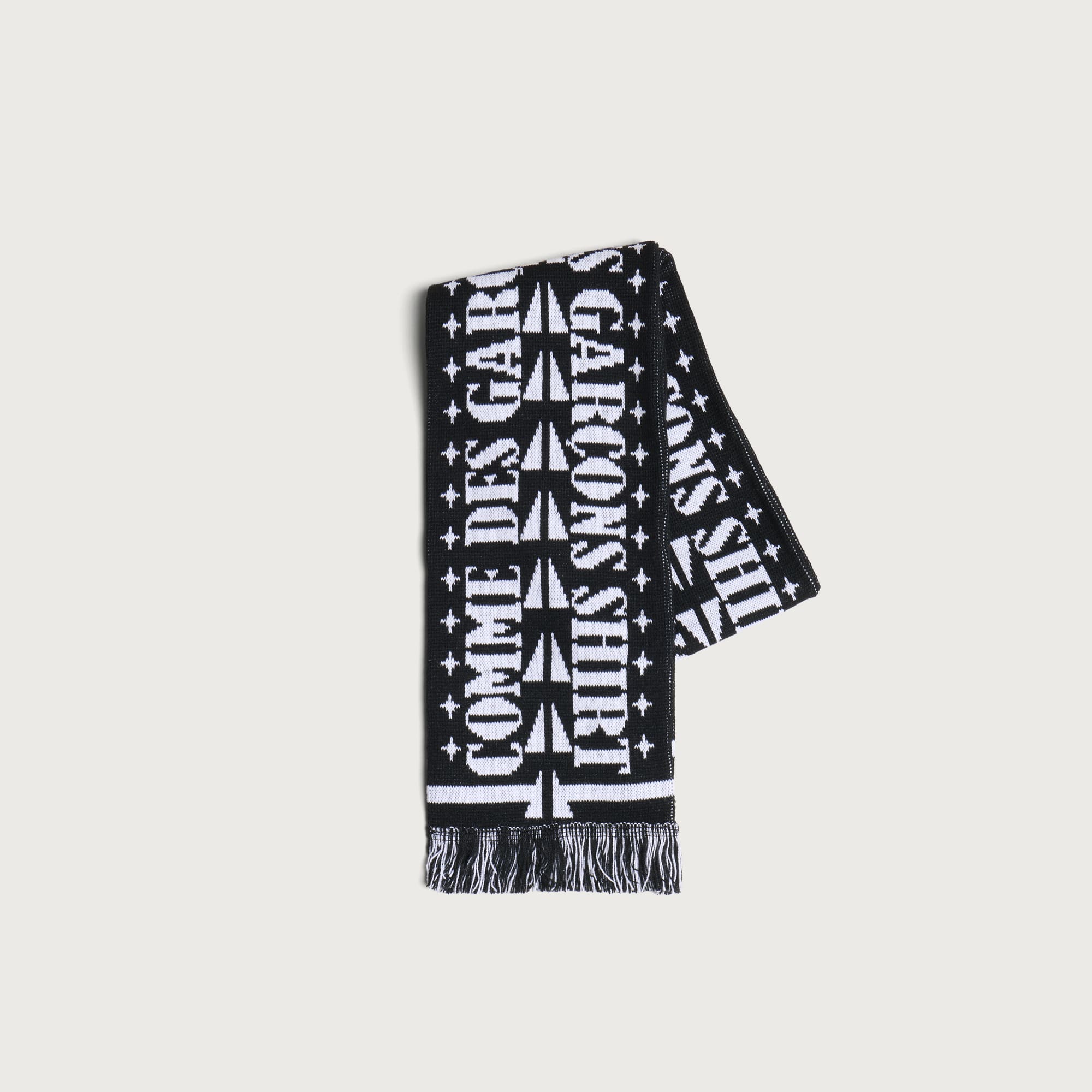 Comme des Garçons SHIRT Men's Knitted Football Scarf in Black/White