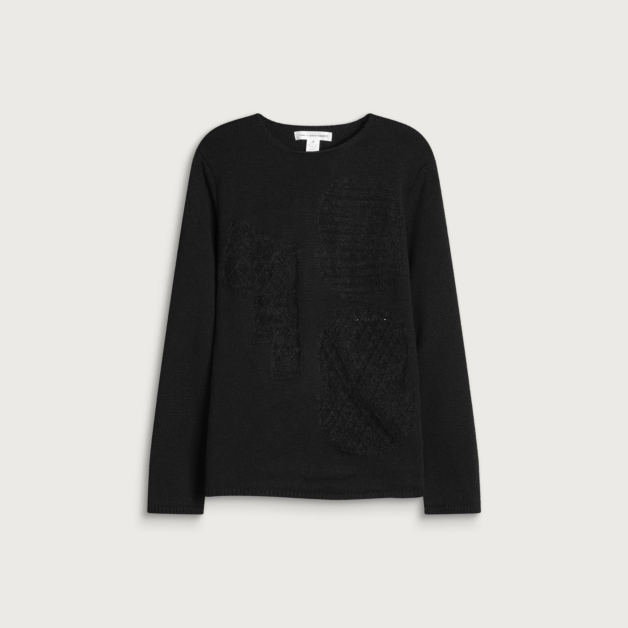 Comme des Garçons SHIRT Men's Comme des Garçons Knited Jumper in Black, Size Medium