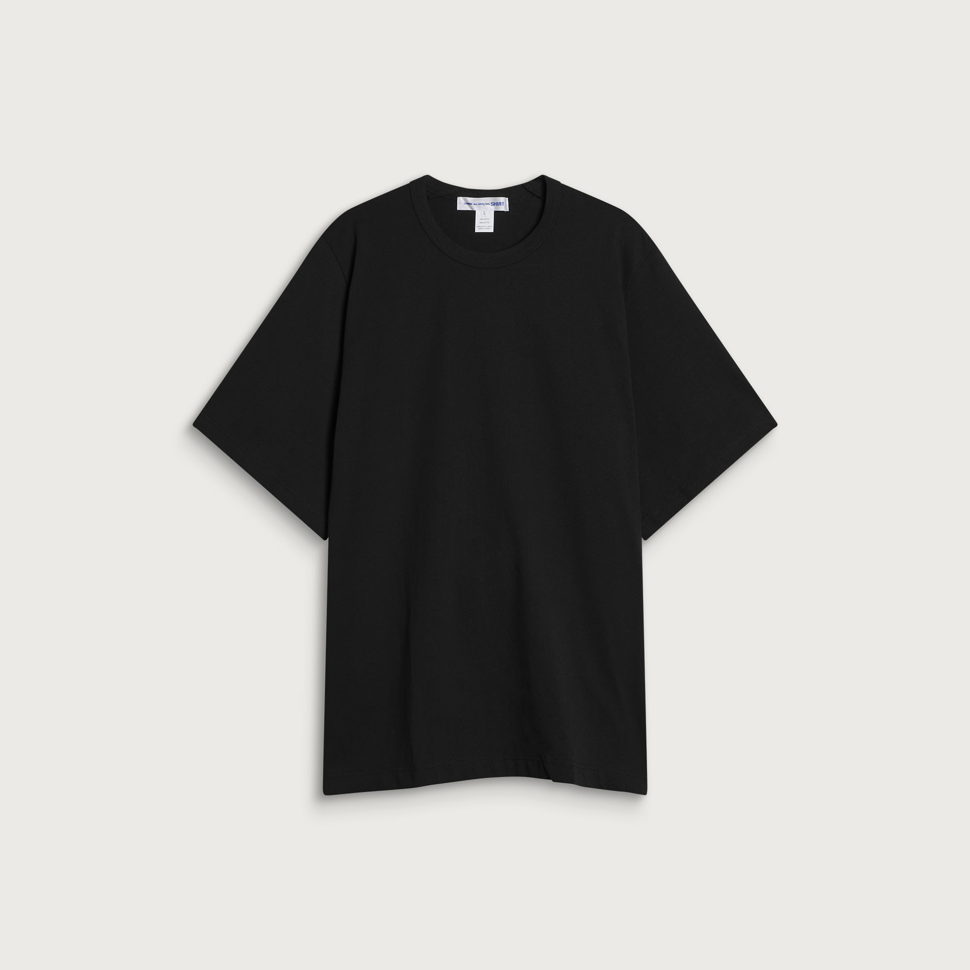 Comme des Garçons SHIRT Men's Drop Hem T-Shirt in Black, Size Large