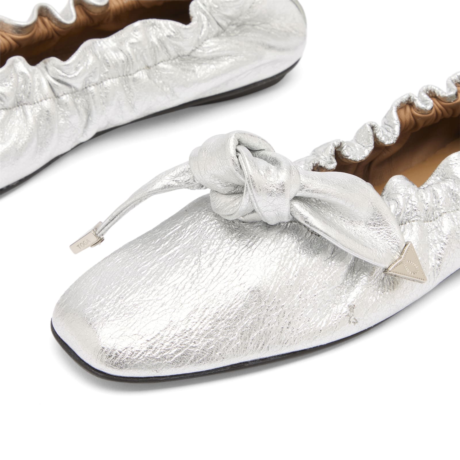 Toga Pulla Metallic Leather Ballet Shoes — photo 3