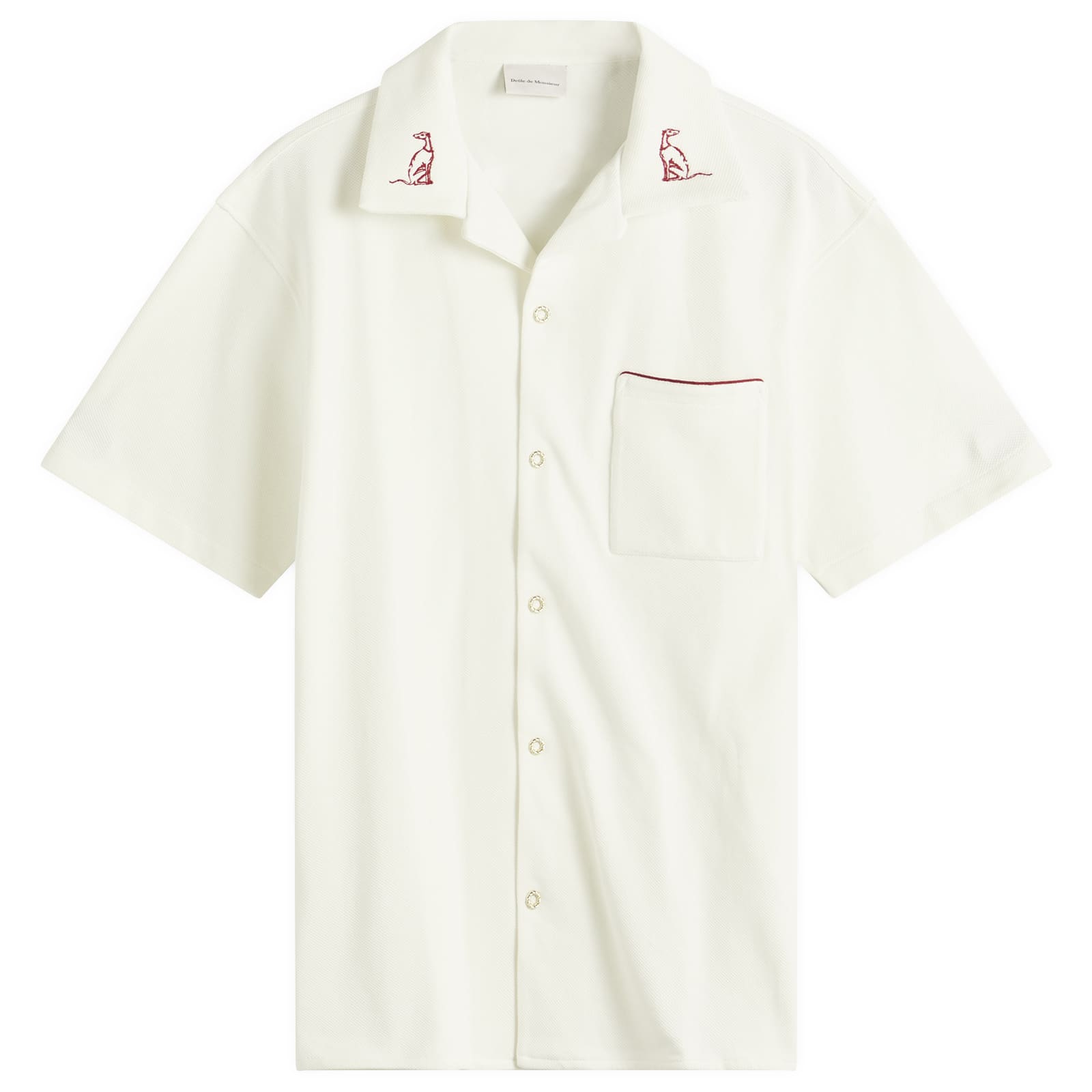 Drôle de Monsieur Men's Stitched Stripe Shirt Off White - Curated