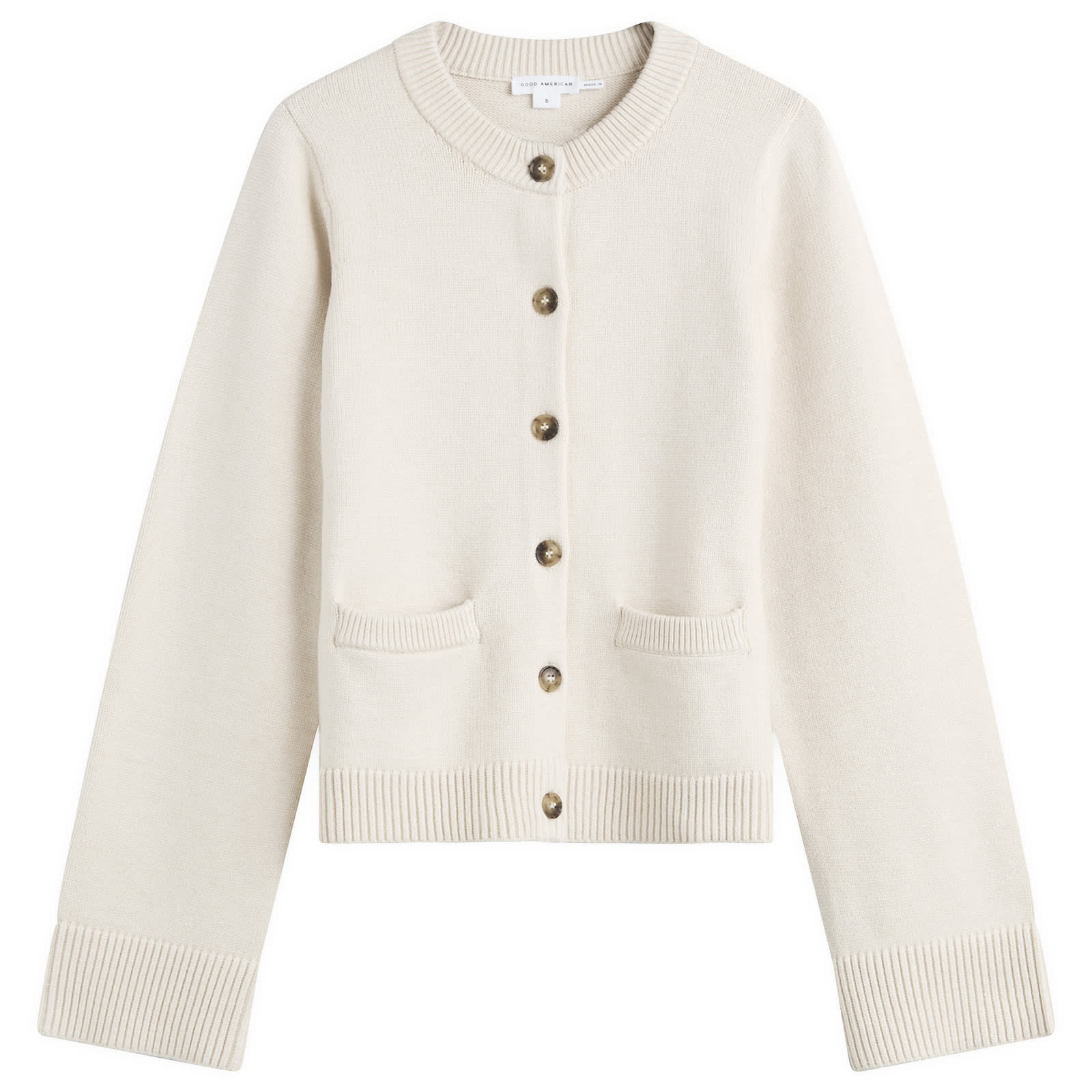 Good American Button Front Knit Cardigan Vanilla | END. (US)