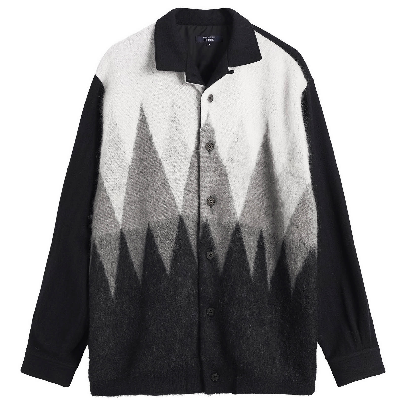 Comme des Garçons Homme Men's Diamond Knit Polo in Black, Size Small