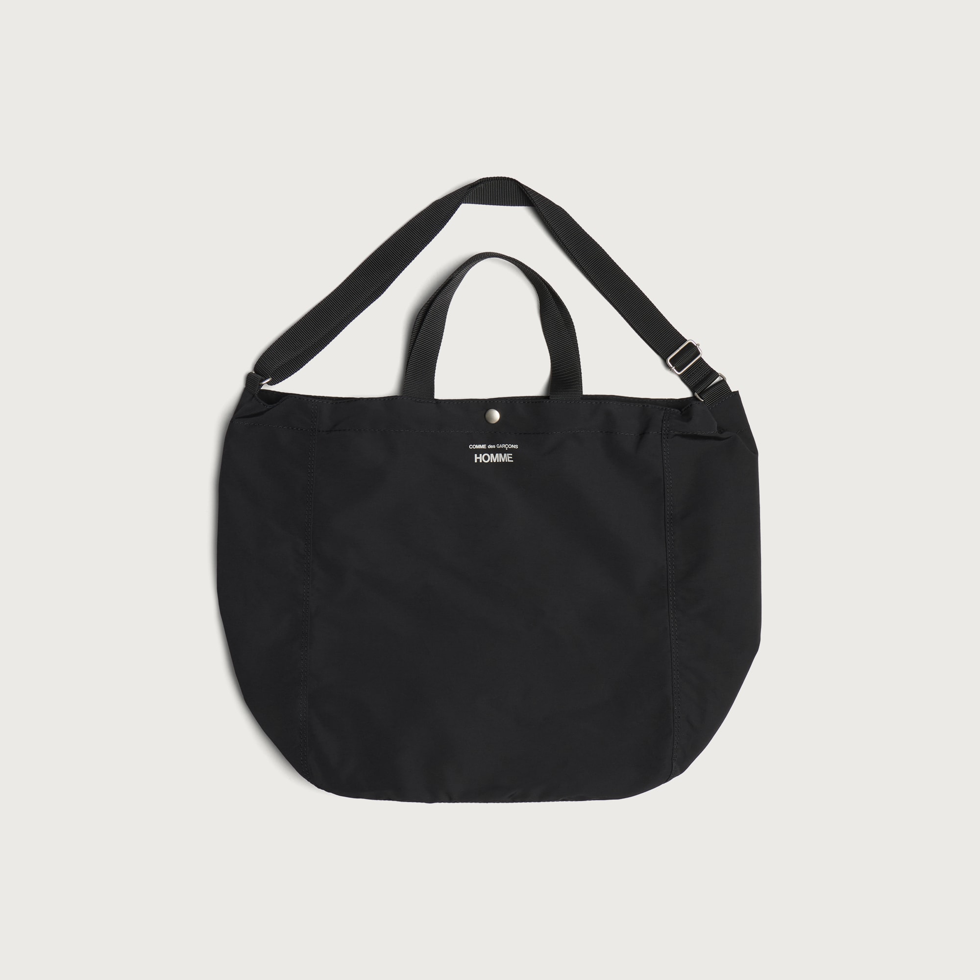 Comme des Garçons Homme Men's Cotton Nylon Grograin Tote in Black