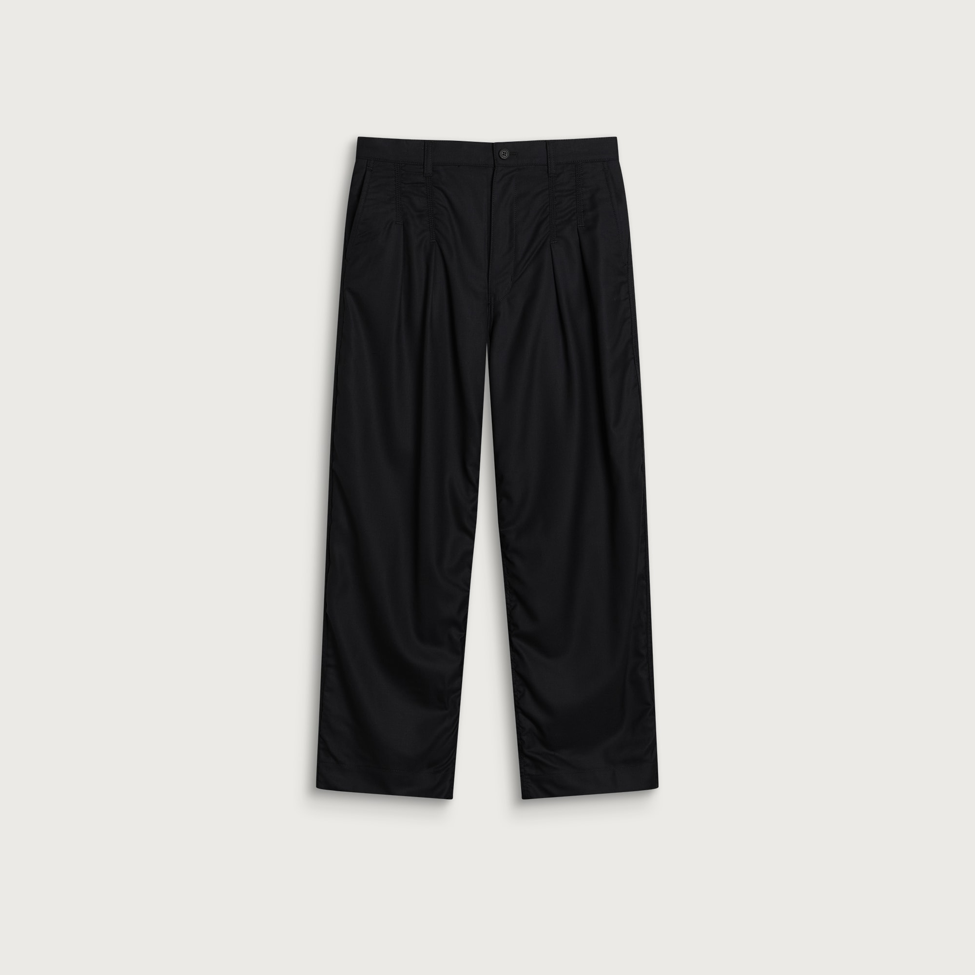 Comme des Garçons Homme Men's Wool Gabardine Trousers in Black, Size Medium