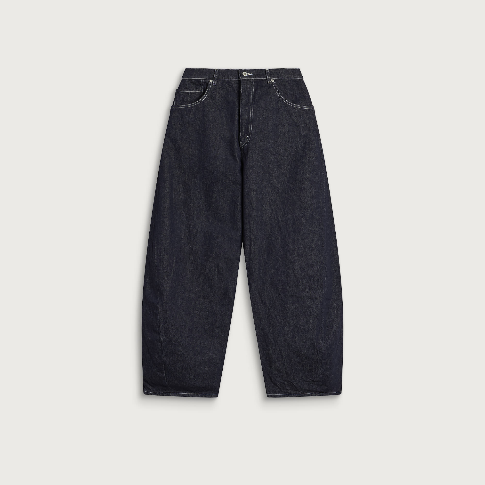 Comme des Garçons Homme Men's Cotton Reative Wide Leg Jeans in Navy, Size Medium