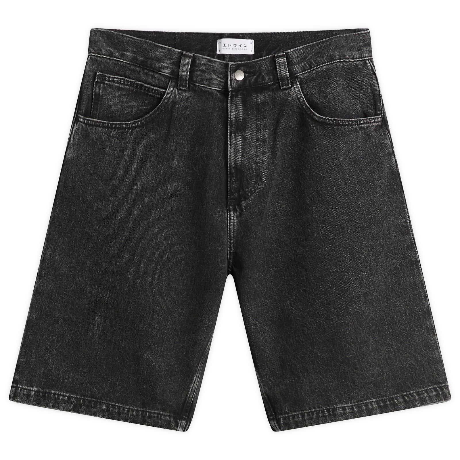 Edwin — Men's Denim Worker Shorts in Black, Size 31"