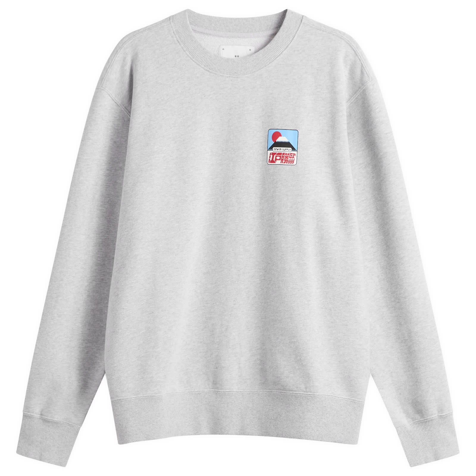 Edwin — Edwin Men's Sunset On Fuji San Sweat in Grey Marl, Size Small