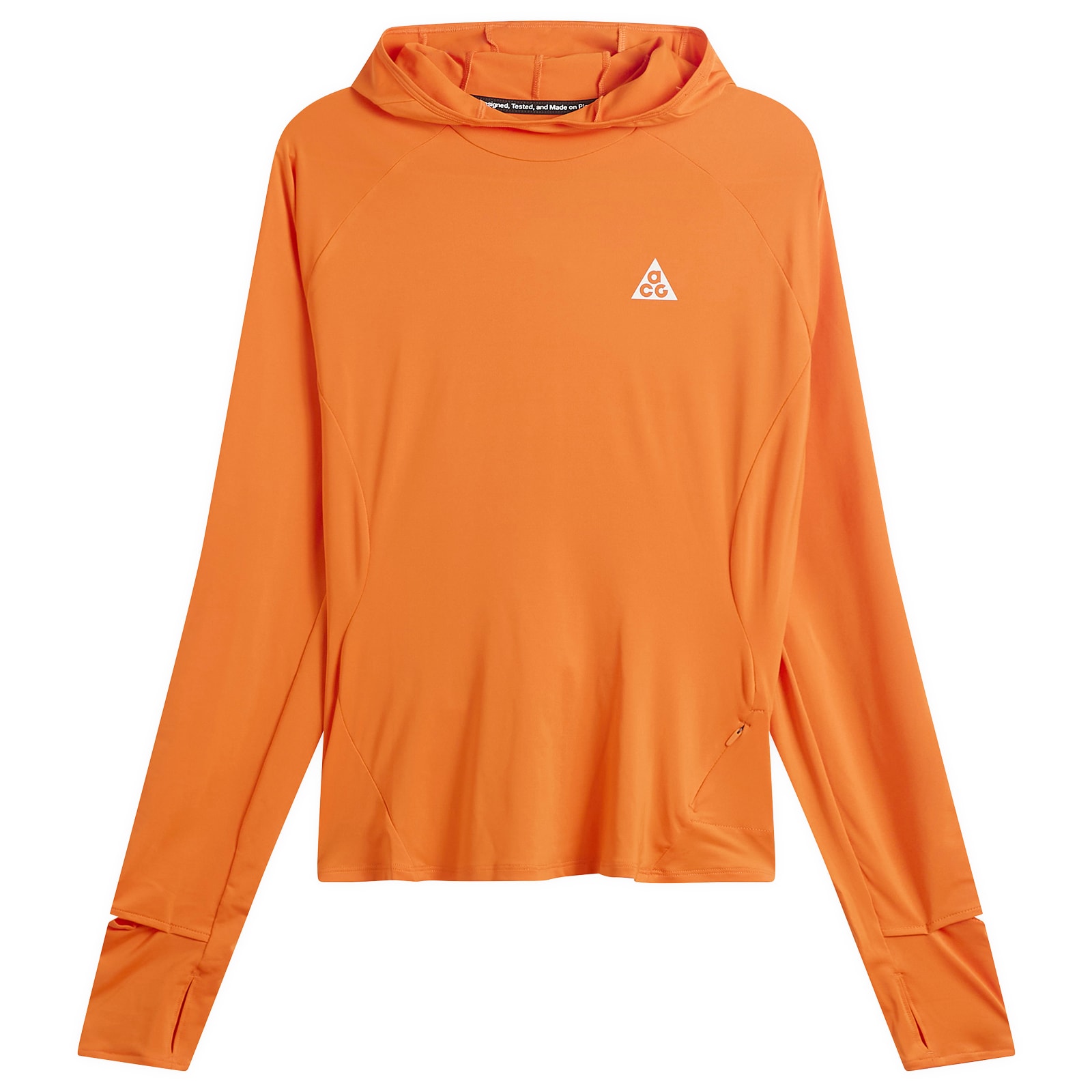Nike Women's ACG Trail UV Hooded Mid Layer Fleece Safety Orange/Summit White
