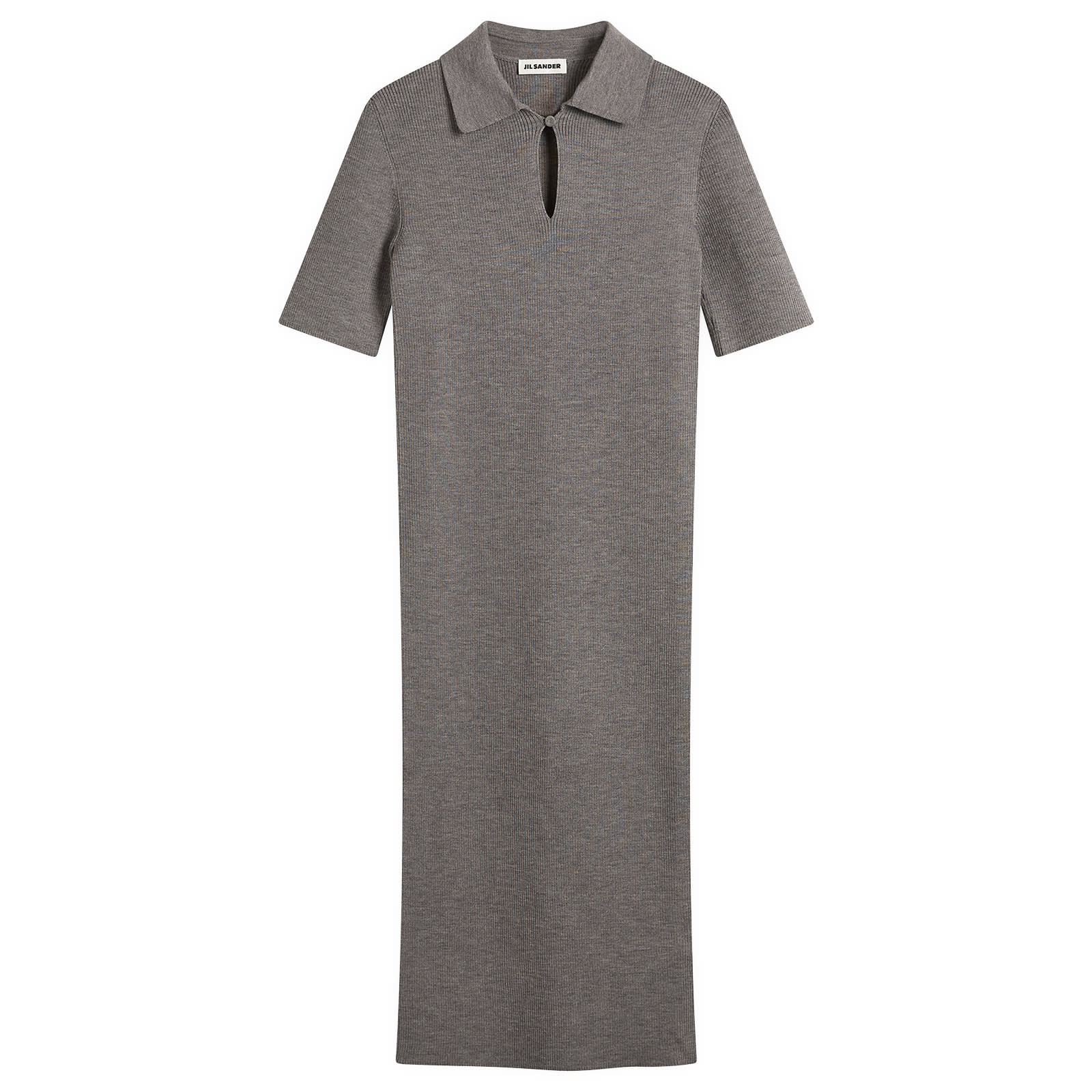 Jil Sander Women's Knitted Polo Midi Dress London Fog