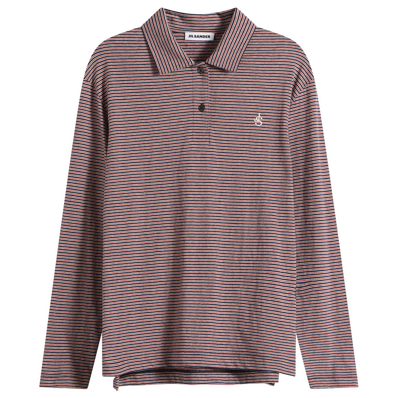 Jil Sander Women's Long Sleeve Polo Shirt Red Flag
