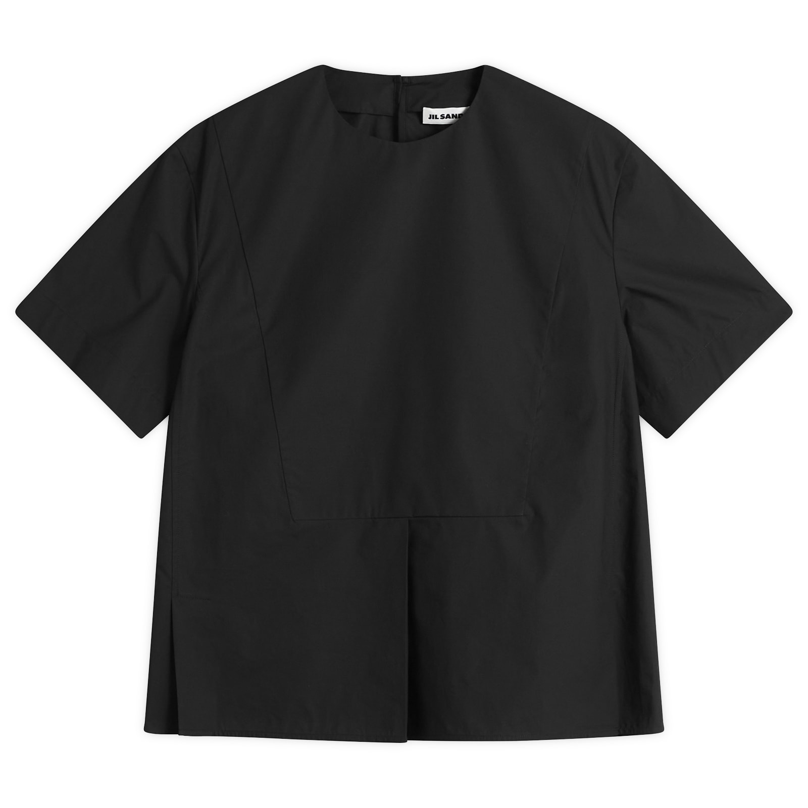 Jil Sander Women's Pleat Back Formal Top in Black, Size EUR 36