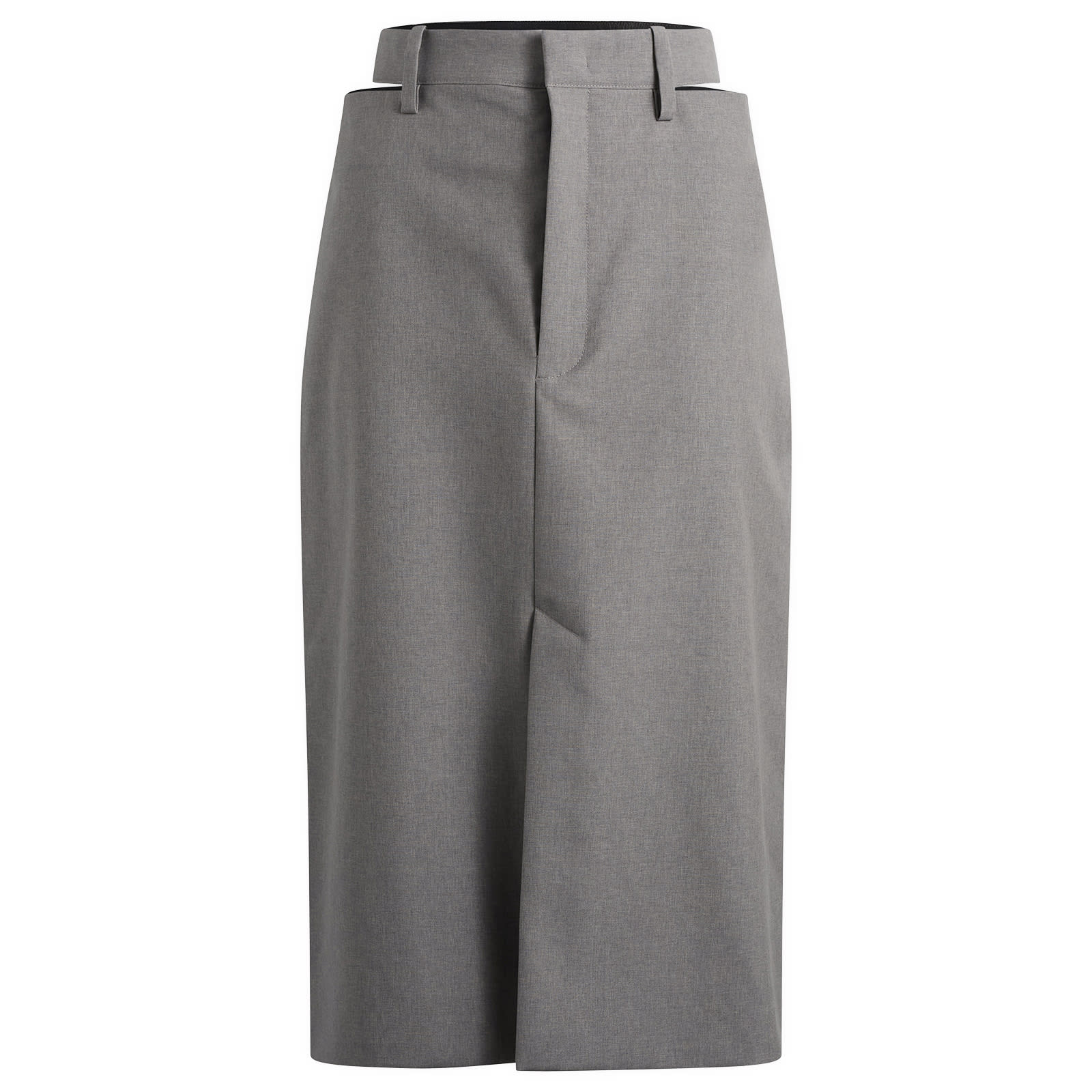 Jil Sander Women's High Waist Skirt with Slashed Side Waistband in Shadow, Size 40