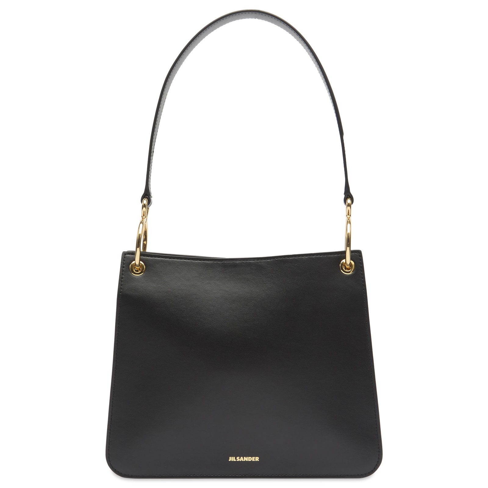 Jil Sander Women's Otto SM Leather Shoulder Bag in Black