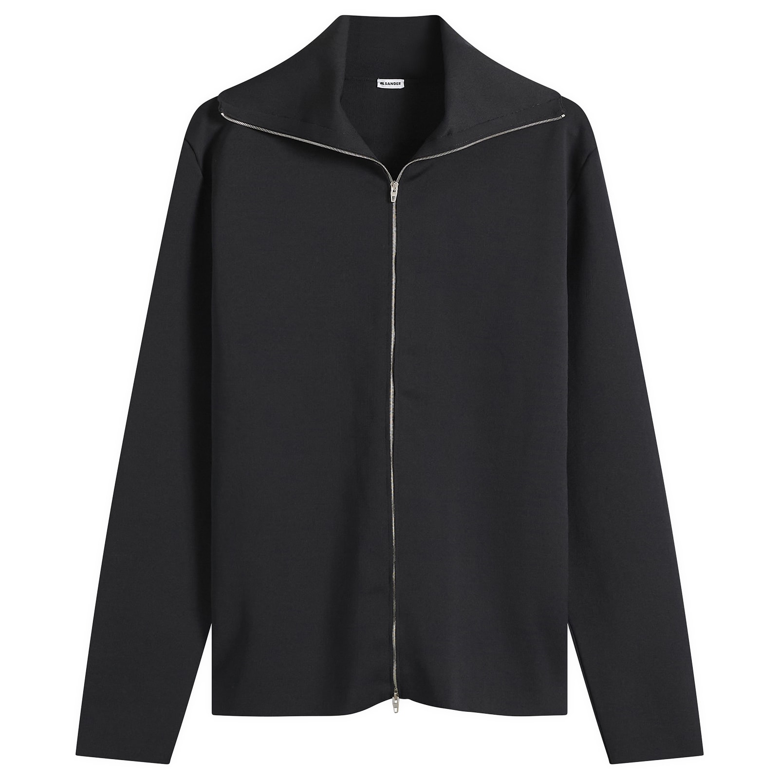 Jil Sander Men's Compact Zip Through Knit in Black, Size IT 52