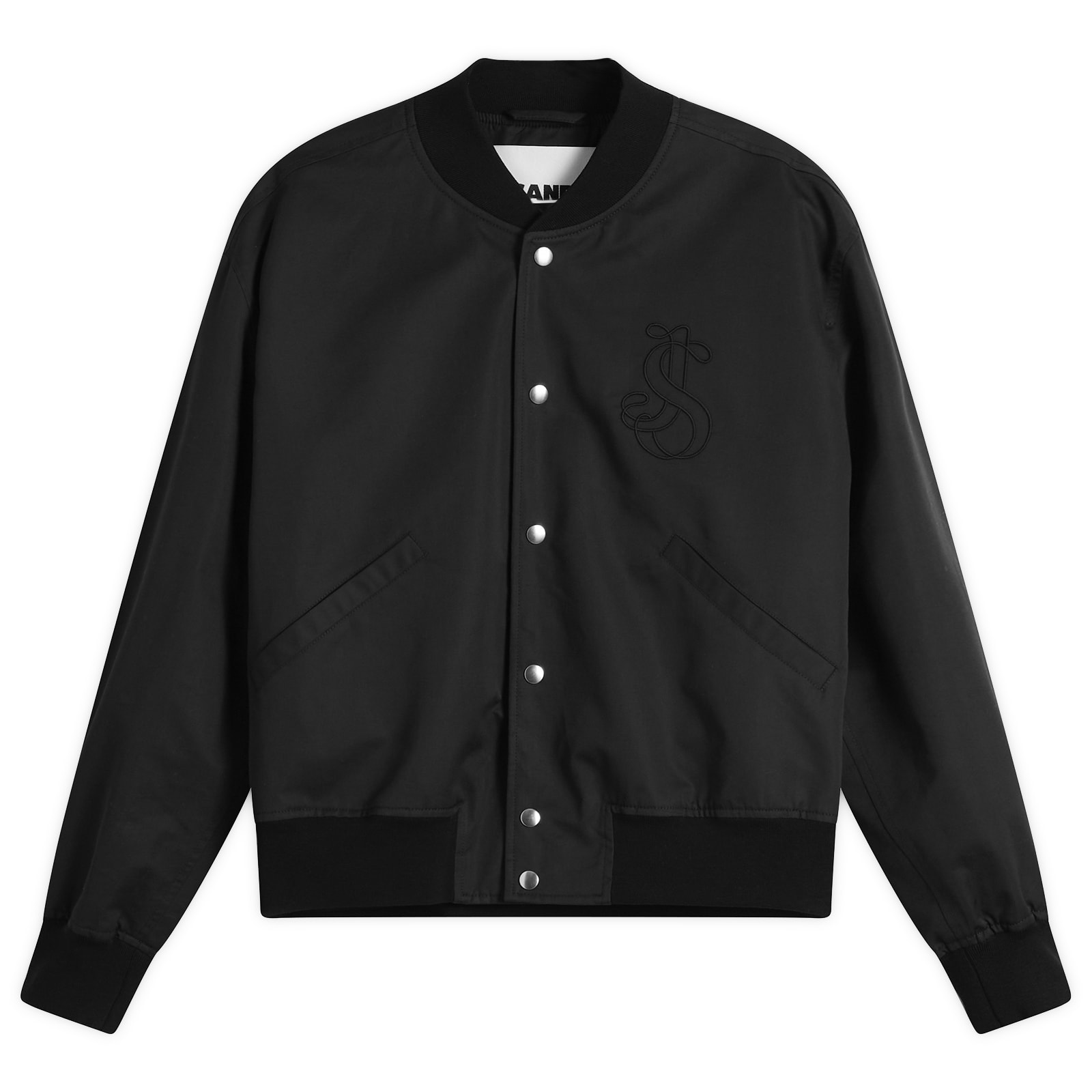 Jil Sander Men’s Snap Closure Varsity Jacket Black