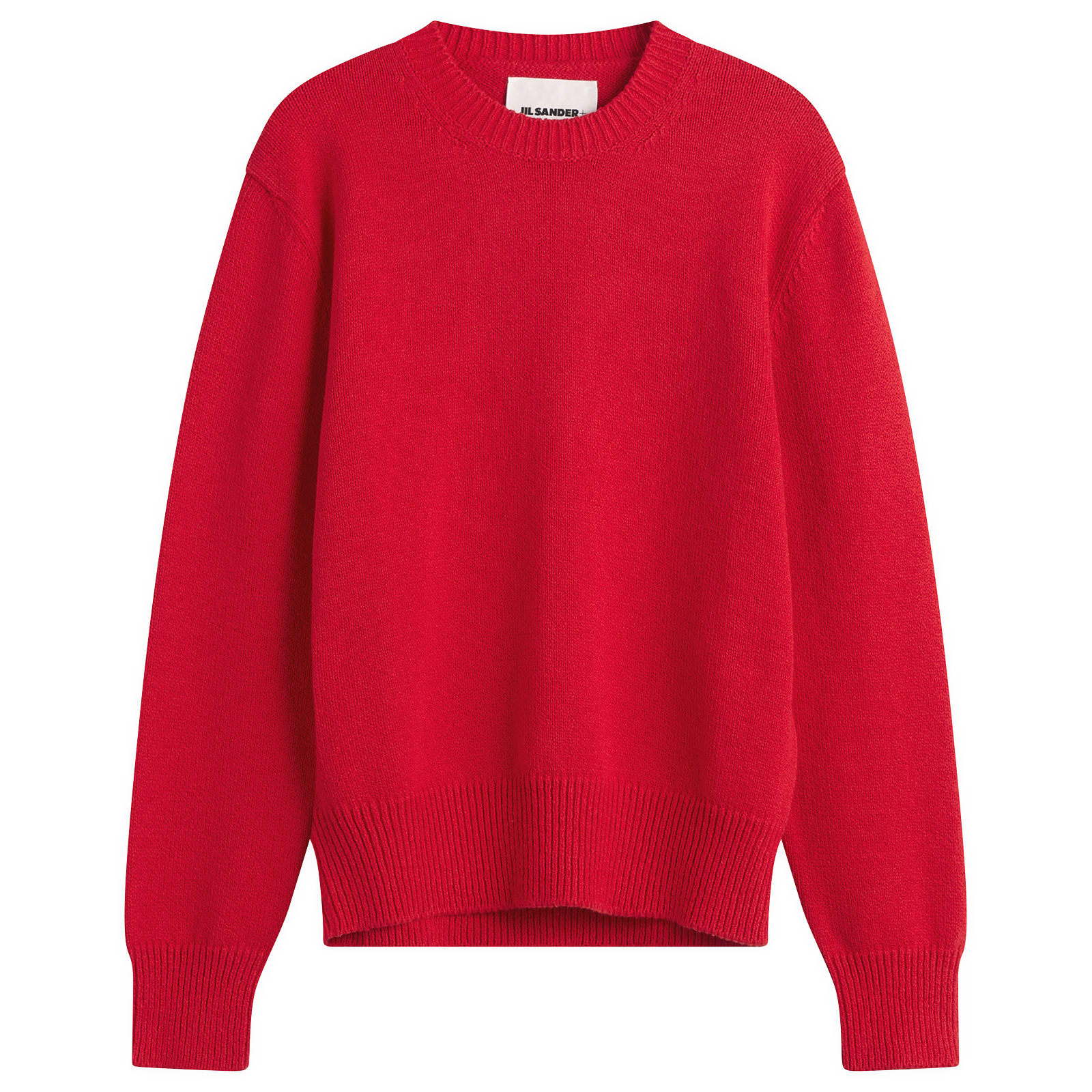 Jil Sander Men’s Textured Cotton Crew Neck Jumper Rouge