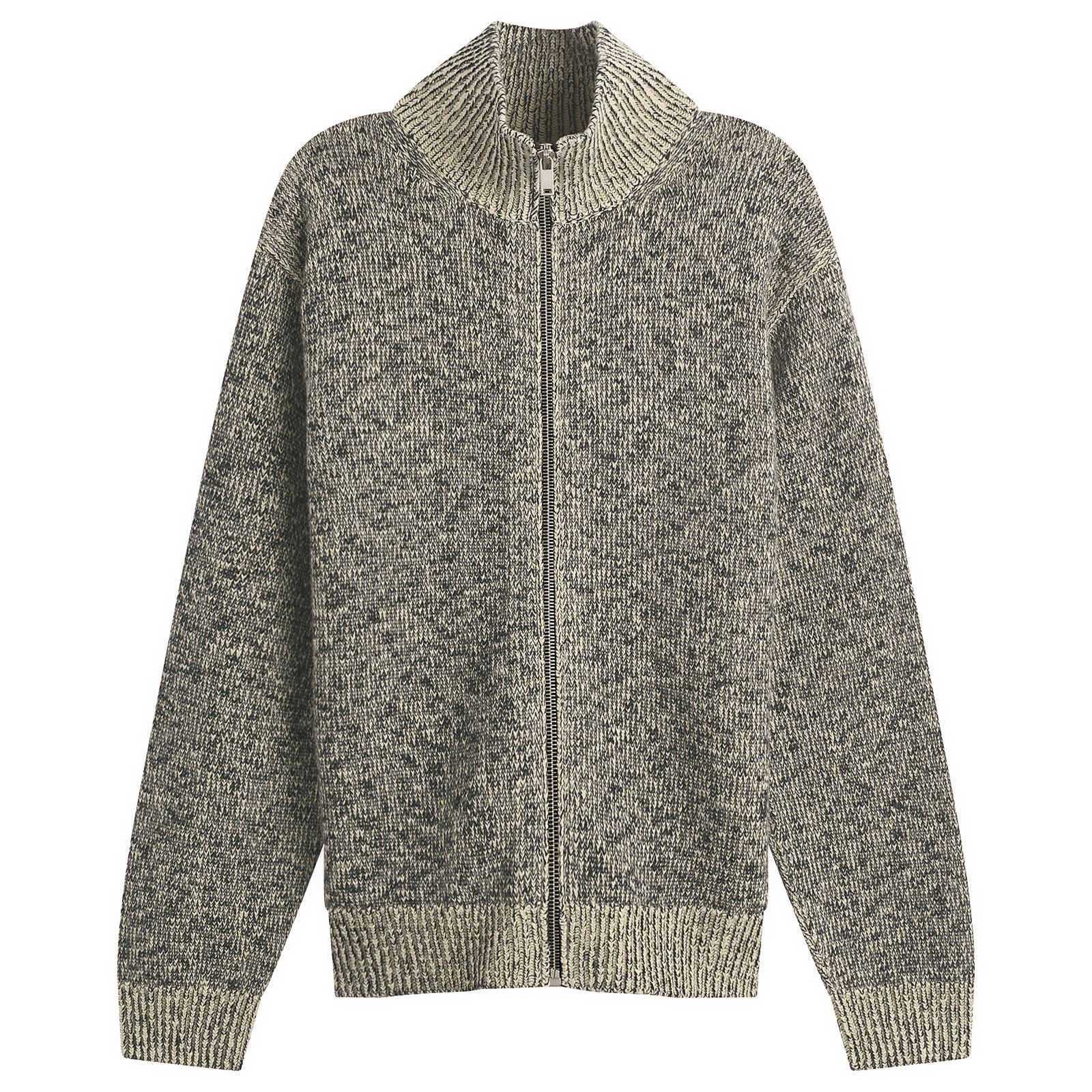 Jil Sander Men’s Speckled Mouline Zip Up Jumper Pollen