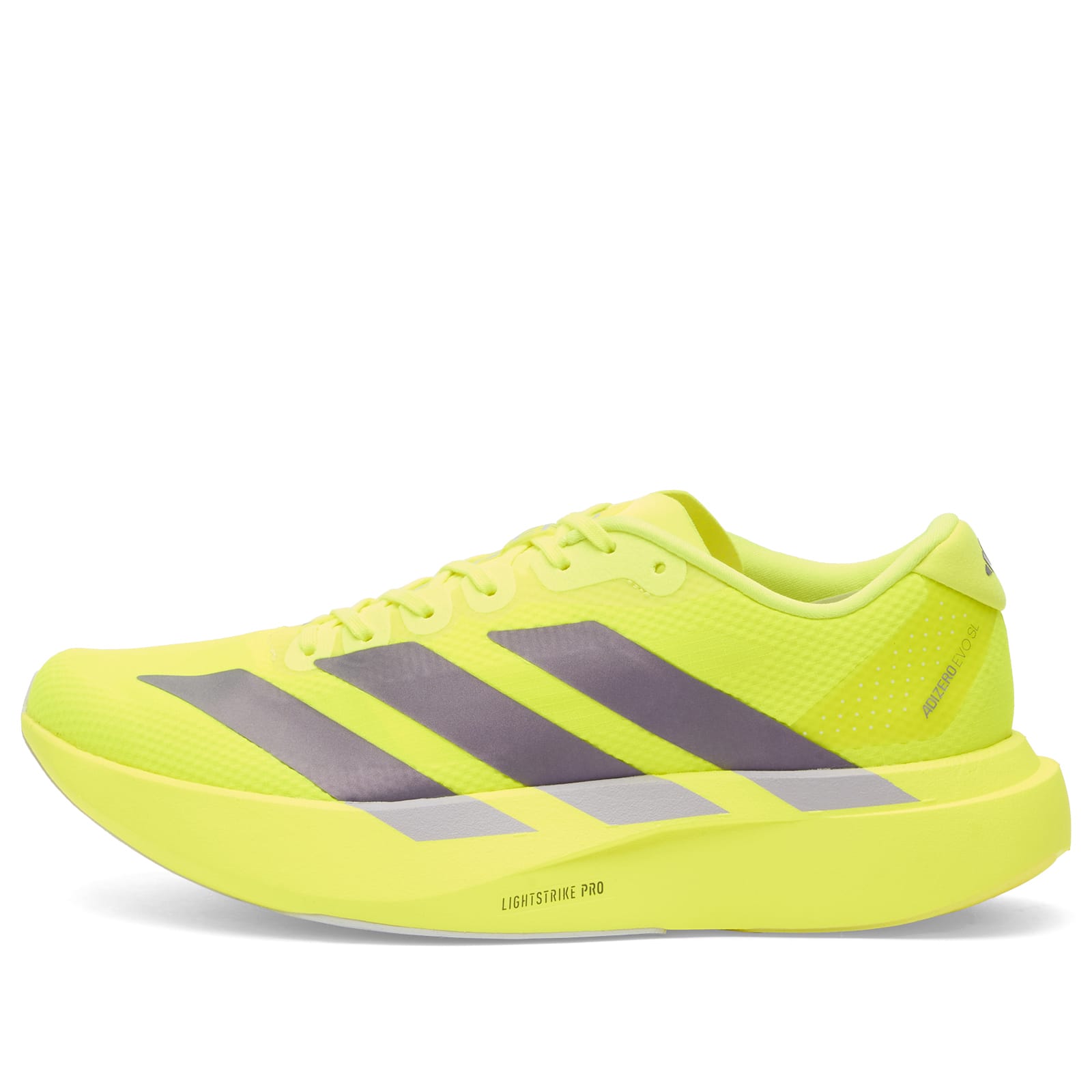 Adidas Running Women's Adidas Adizero Evo SL Woven Sneaker in Solar Yellow/Aurora Plum/Powder Plum - JR4731