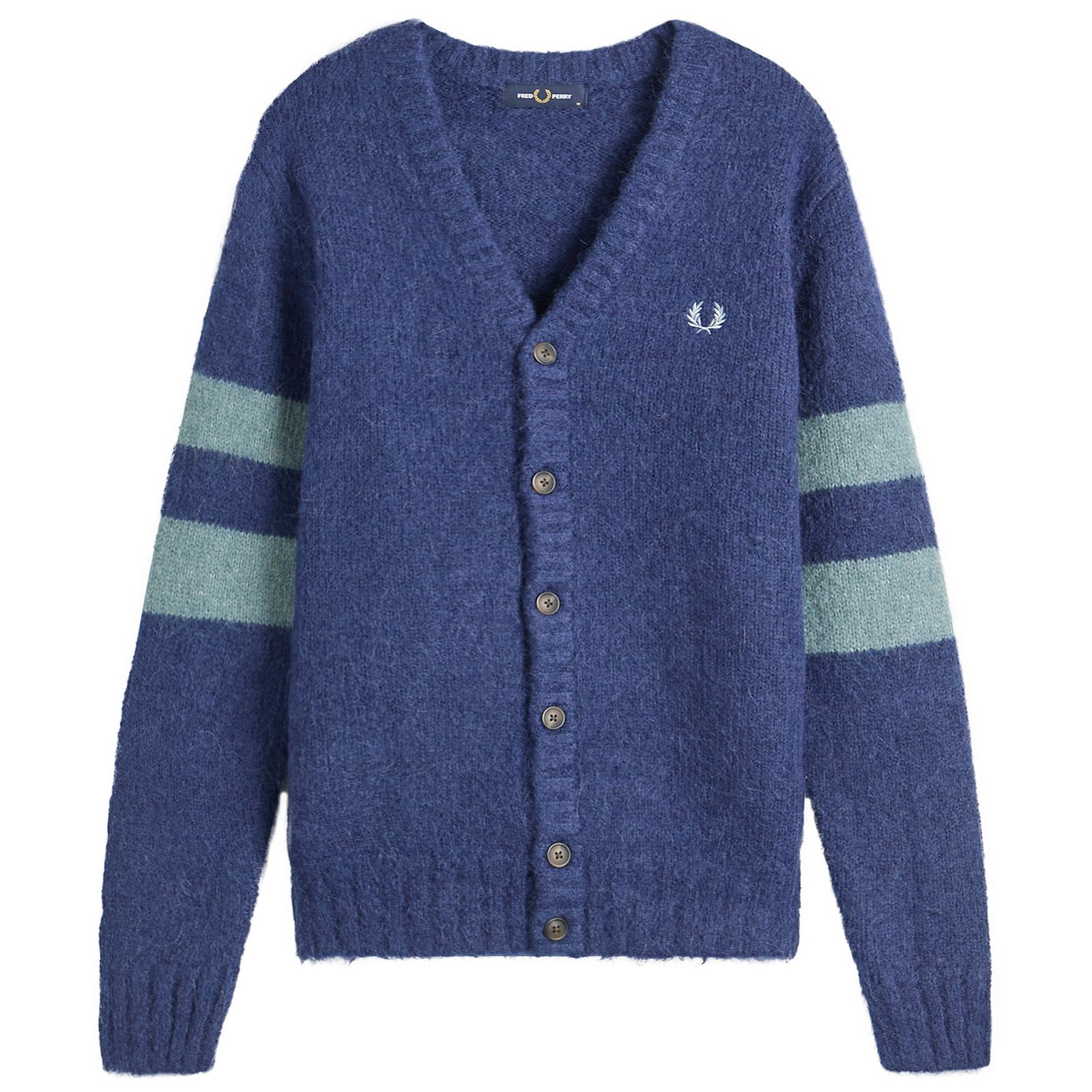 Fred Perry Men’s Chunky Tipped Sleeve Alpaca Cardigan French Navy