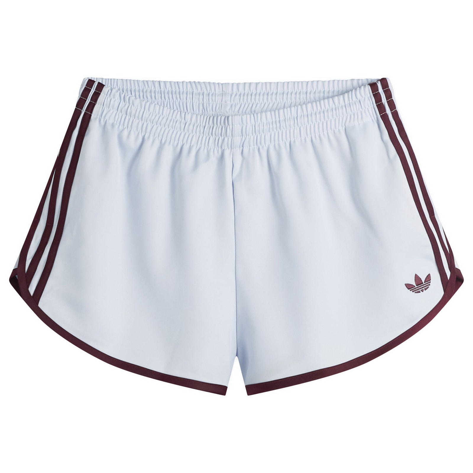 Adidas Women's 3S Sprinter Shorts in Crystal Sky/Maroon, Size X-Small
