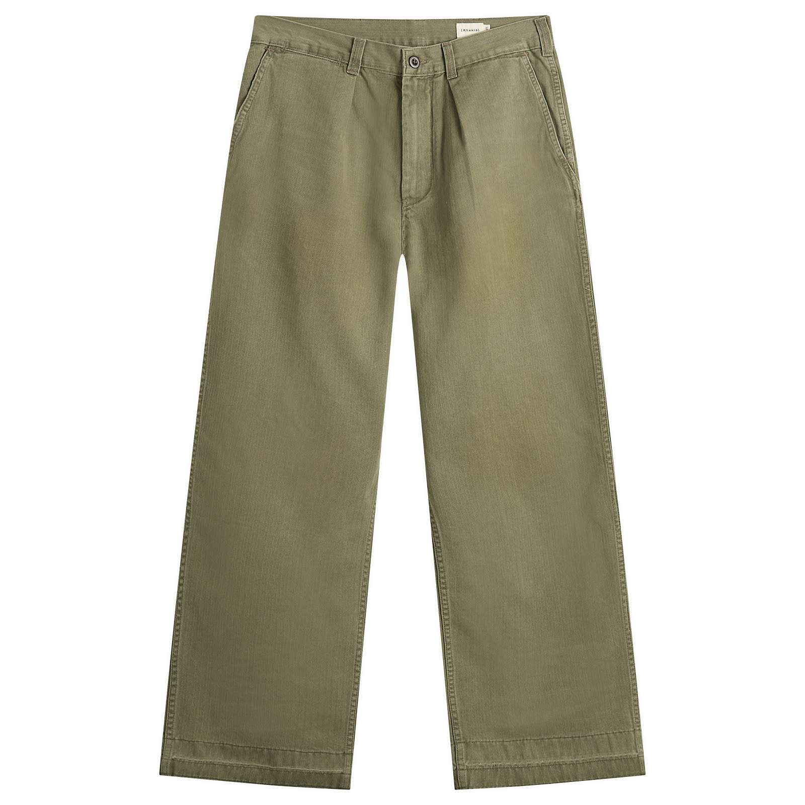 Khakis — Khakis Men's HBT Port Trousers in Olive, Size X-Large