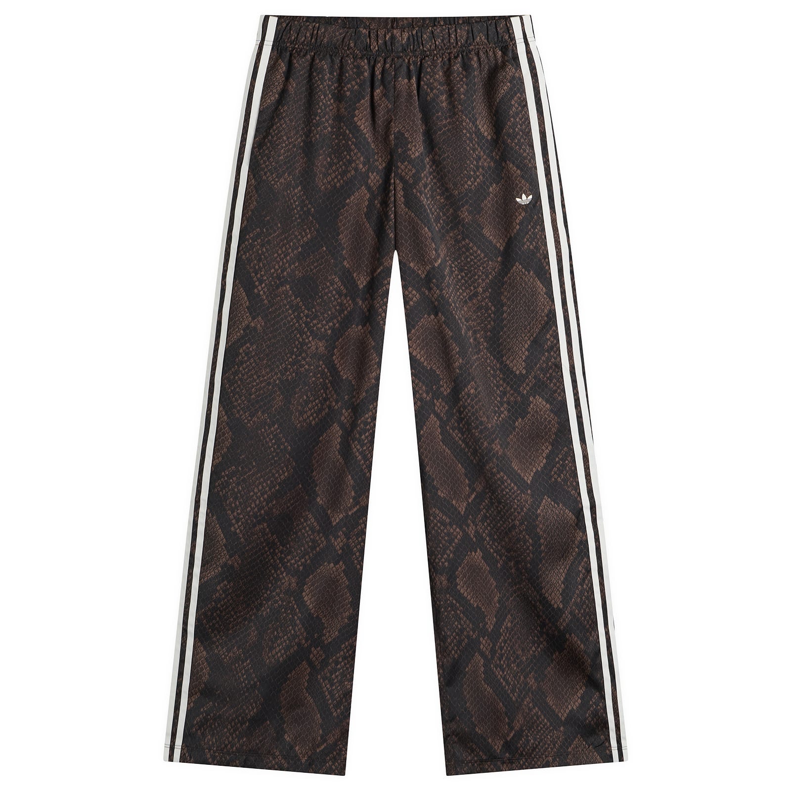 Adidas Women's Satin Wide Leg Track Pant Earth Strata/Aurora Coffee