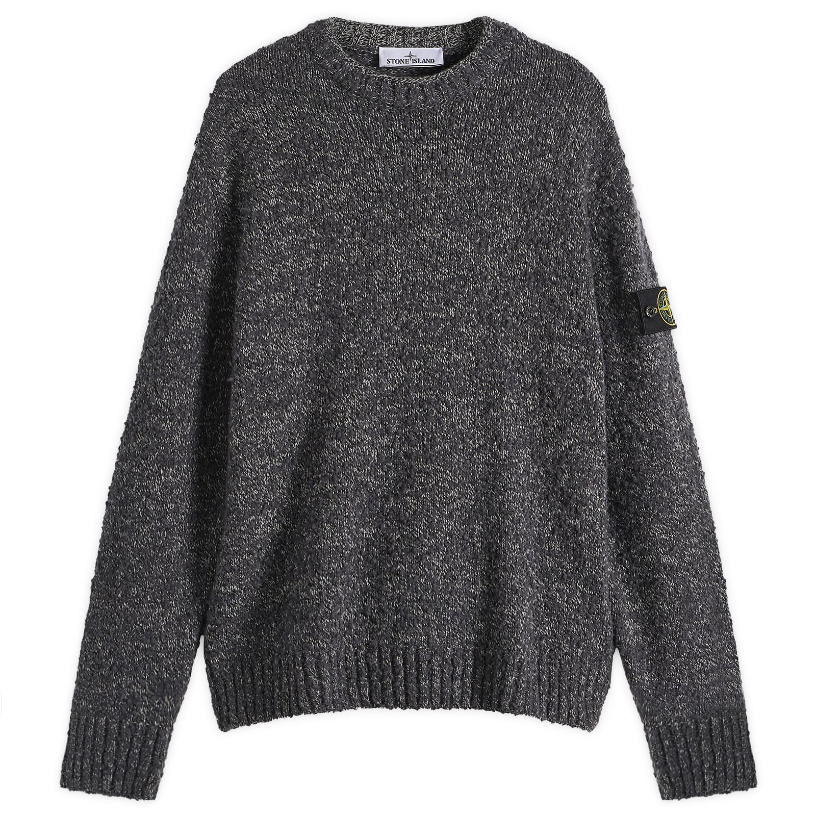 Stone Island Men's Speckled Wool Nylon Jumper Lead Melange