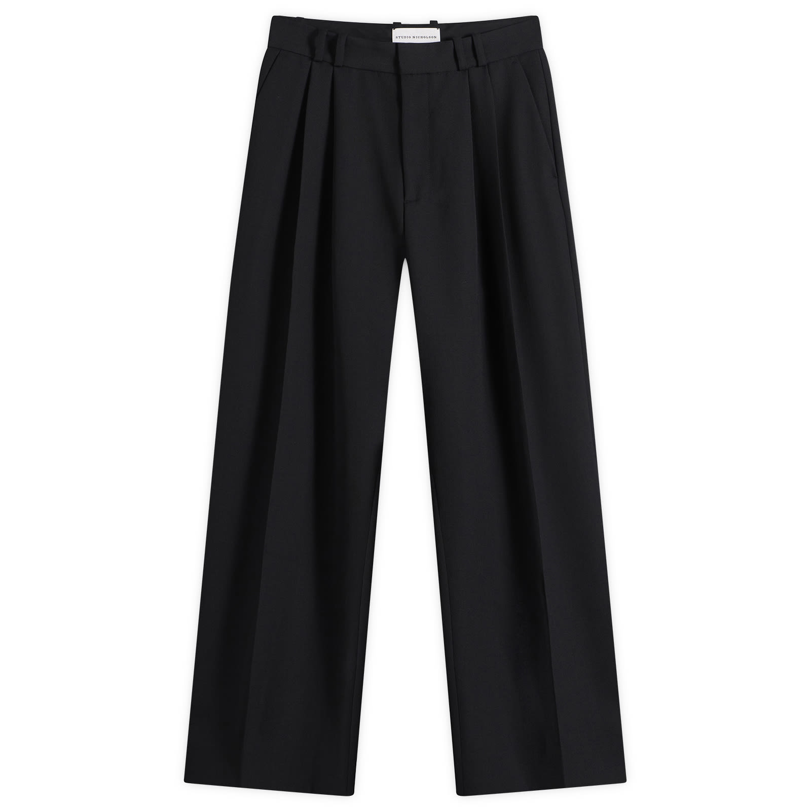 Studio Nicholson Men’s Line Tech Wool Pleated Trouser Black