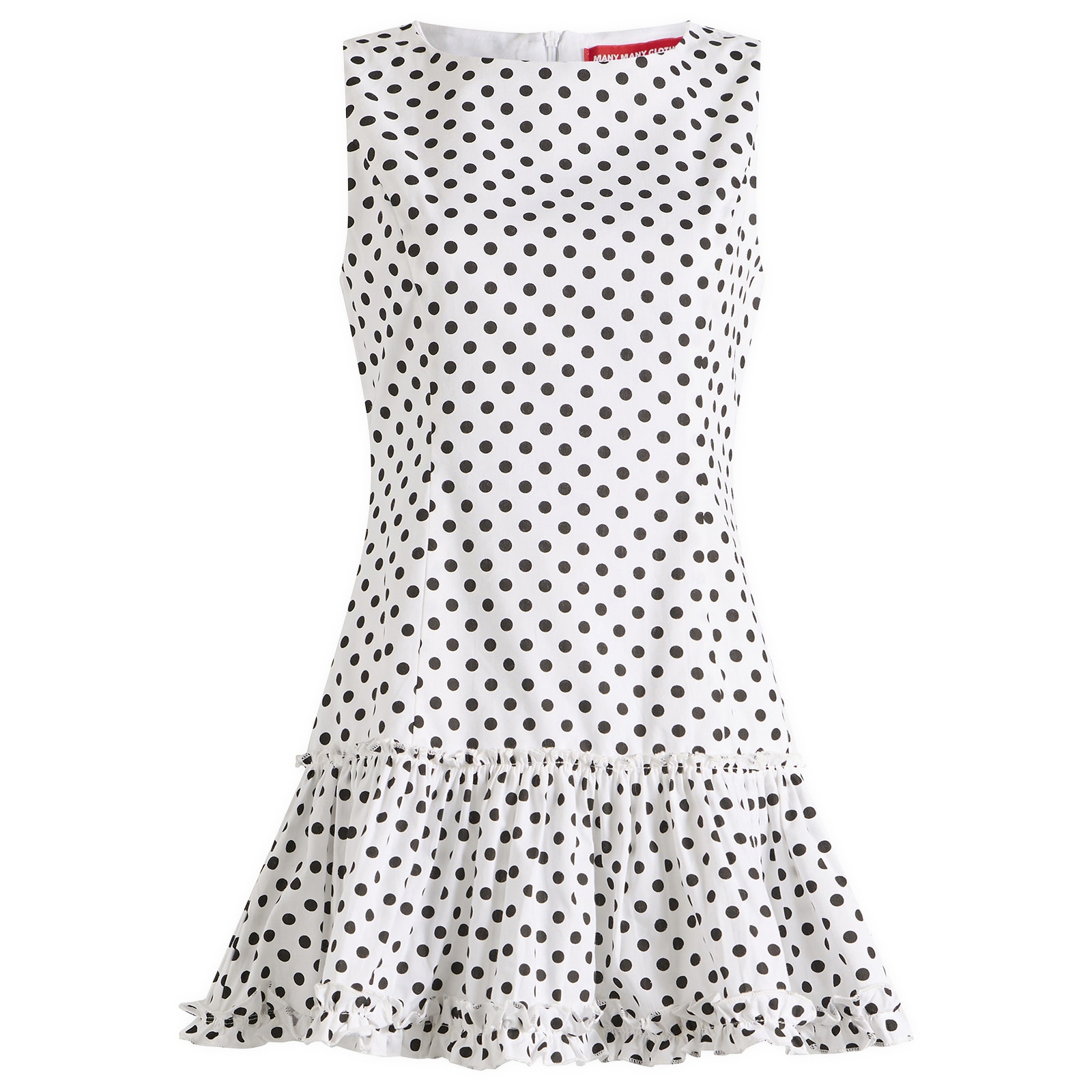 Many Many Clothes Women's The Lola Dress White Polka