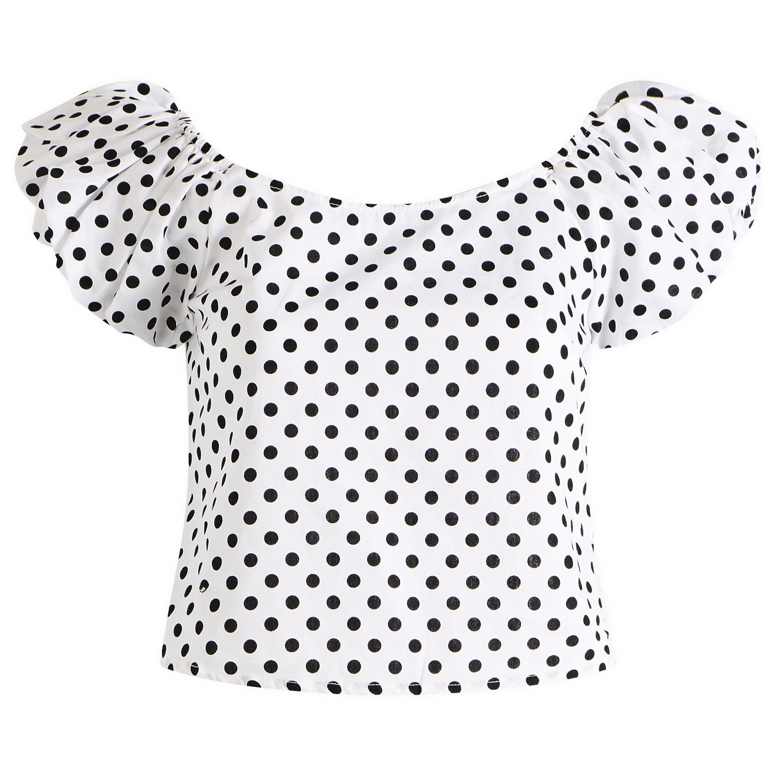 Many Many Clothes Women's The Lola Top White Polka