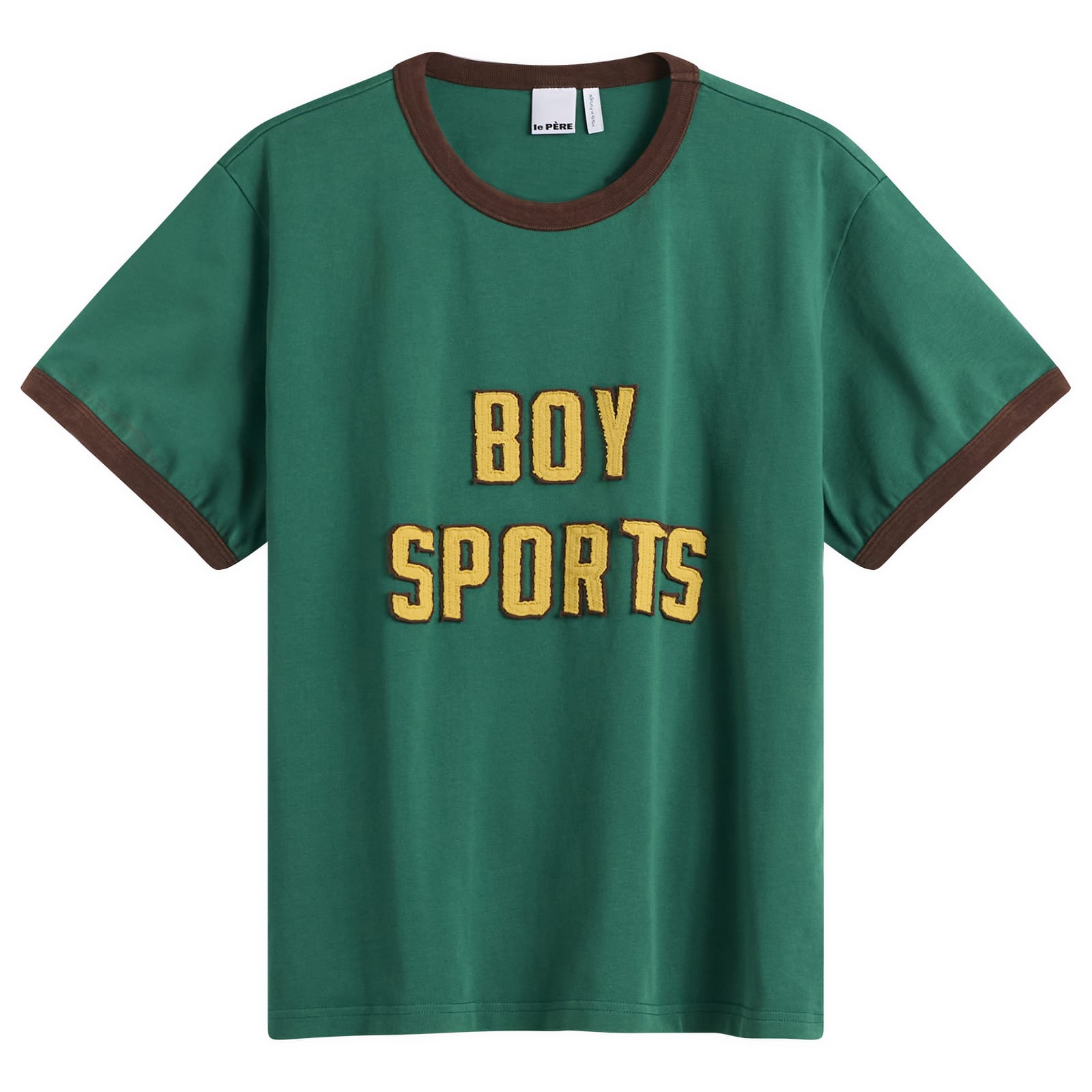 le PÈRE — Le Père Men's Boy Sports Ringer T-Shirt in Lorien Green, Size Small
