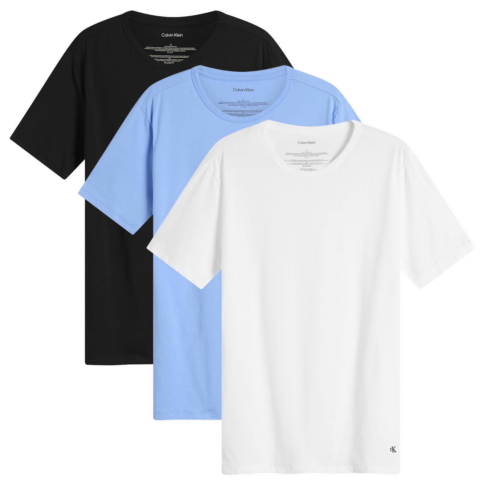 Calvin Klein Men’s Crew Neck T-Shirt – 3 Pack Black/Blue/White