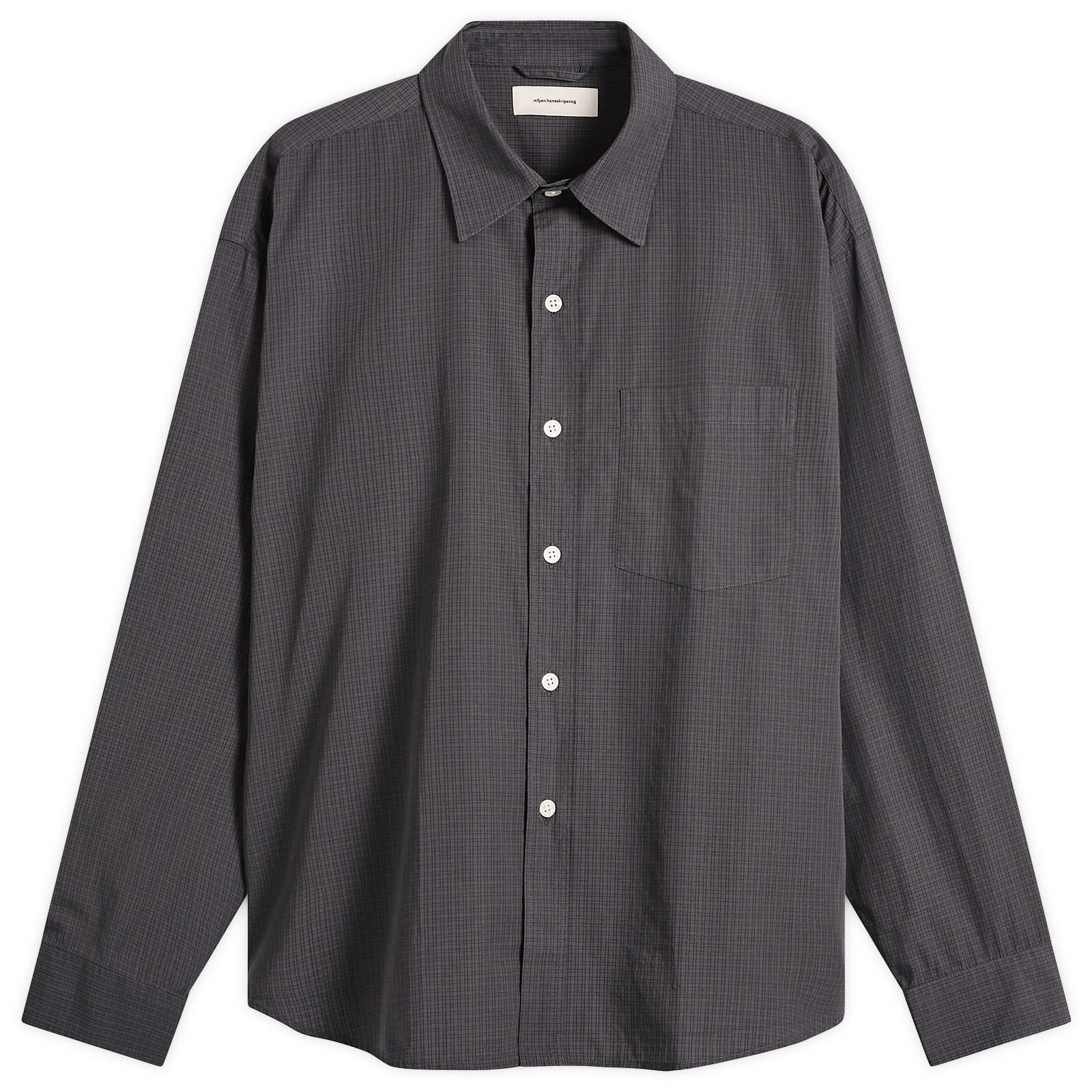 mfpen Men’s Micro Check Poplin Executive Shirt Mushroom