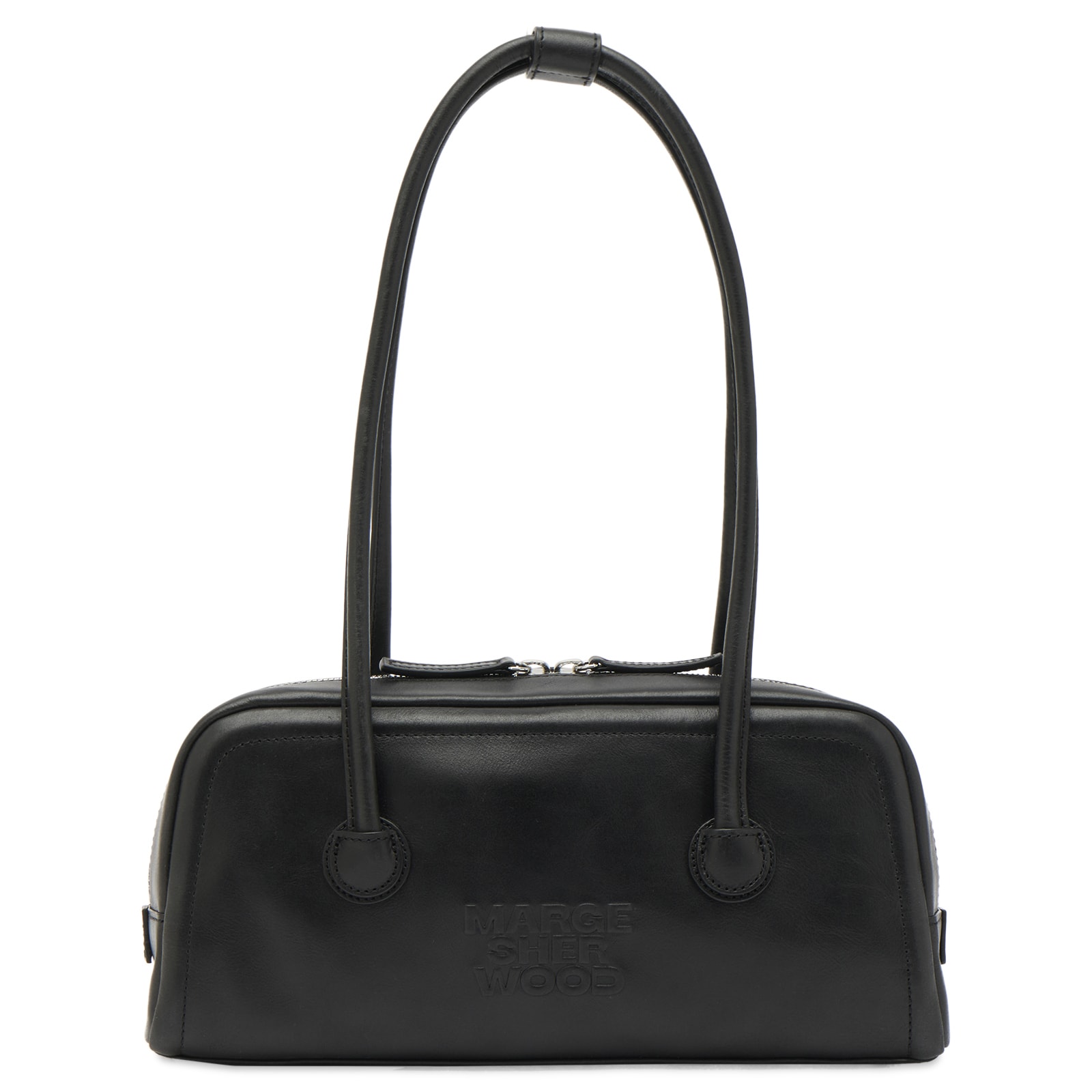 MARGESHERWOOD Women's Soft Boston EW Bag in Black Pull-Up 