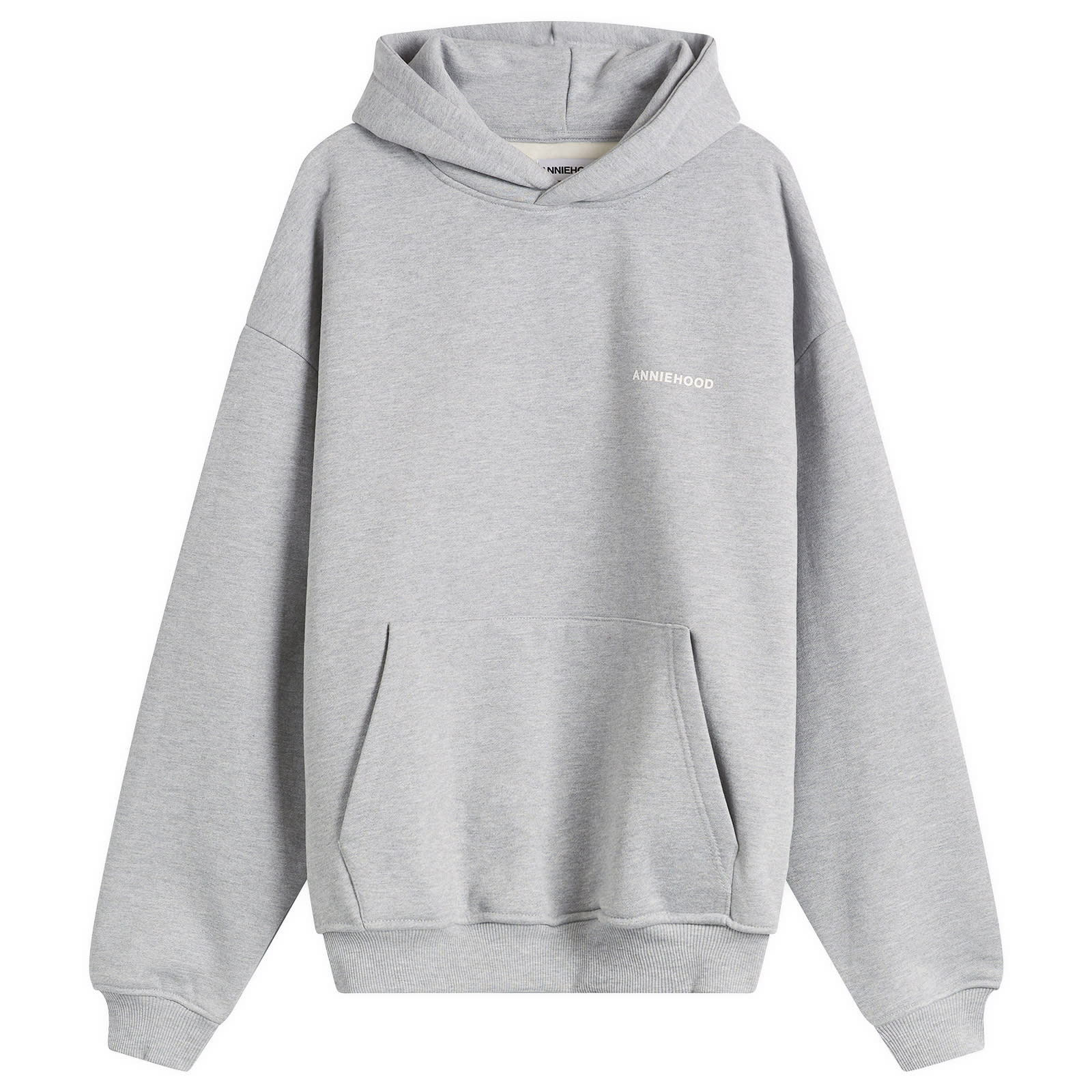ANNIE HOOD Men’s Mini Logo Hoodie Marl Grey