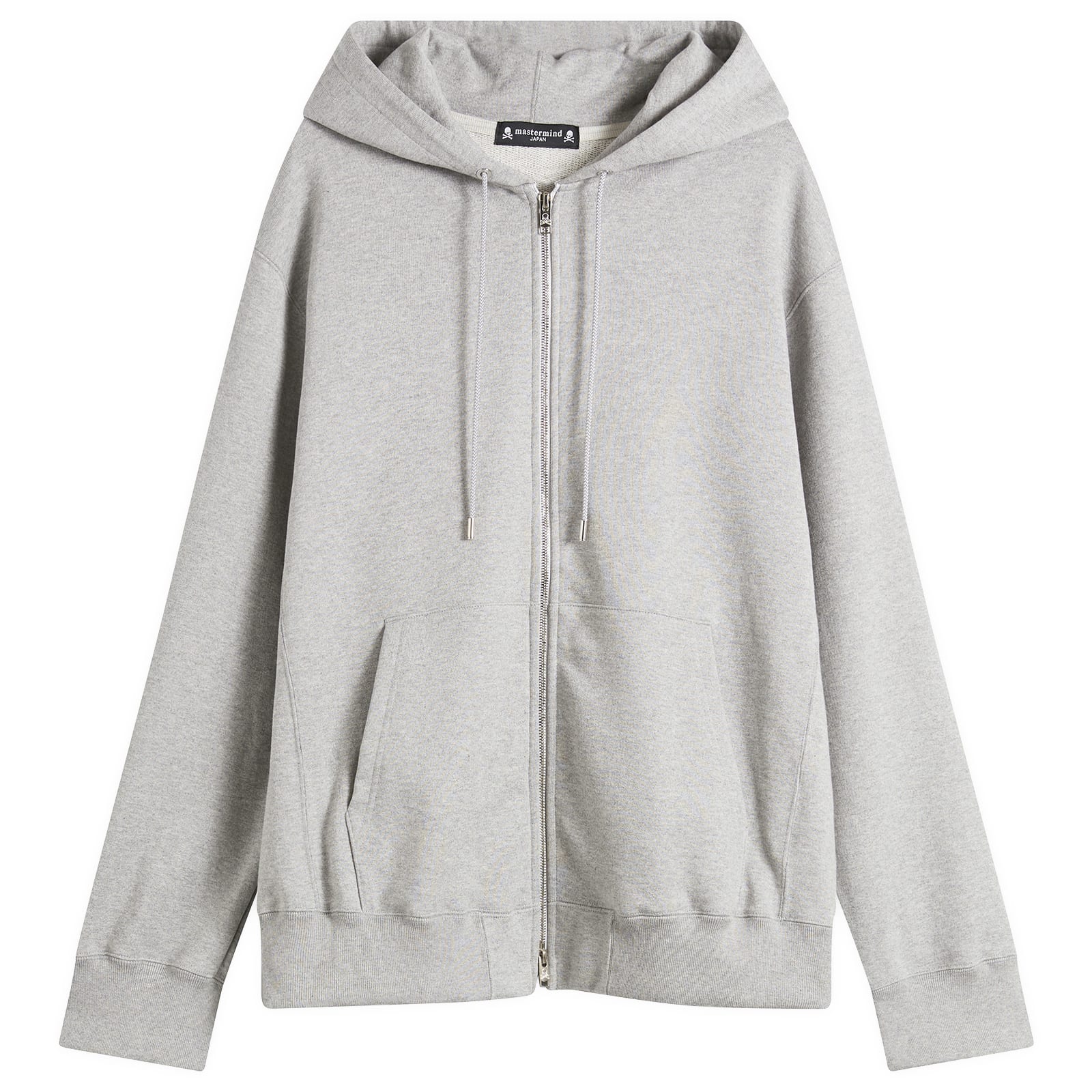 MASTERMIND WORLD Men’s OG Embroidery-Ish Zip-Up Hoodie Top Grey