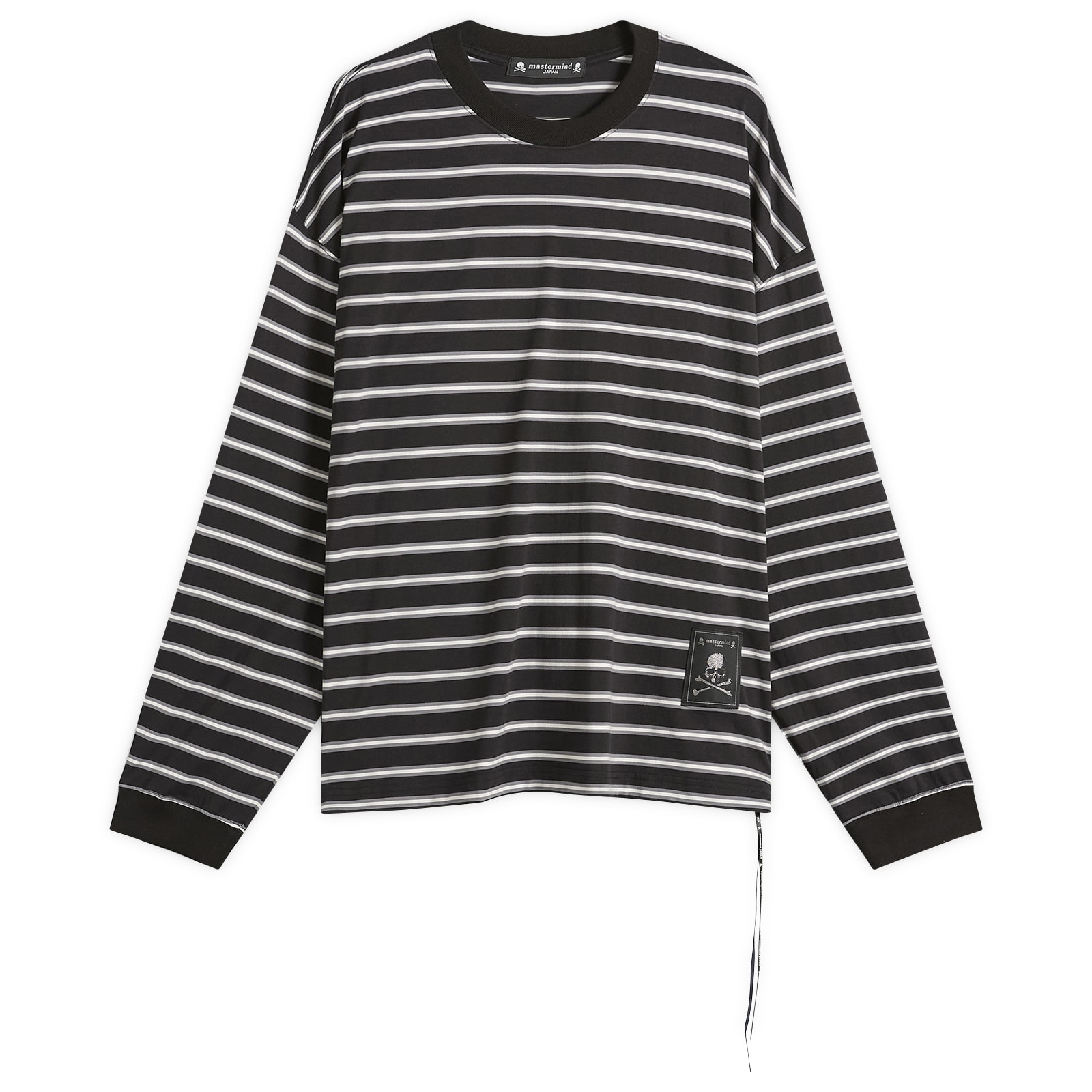 MASTERMIND WORLD Men’s Fine Gauge Stripe Long Sleeve T-Shirt Black
