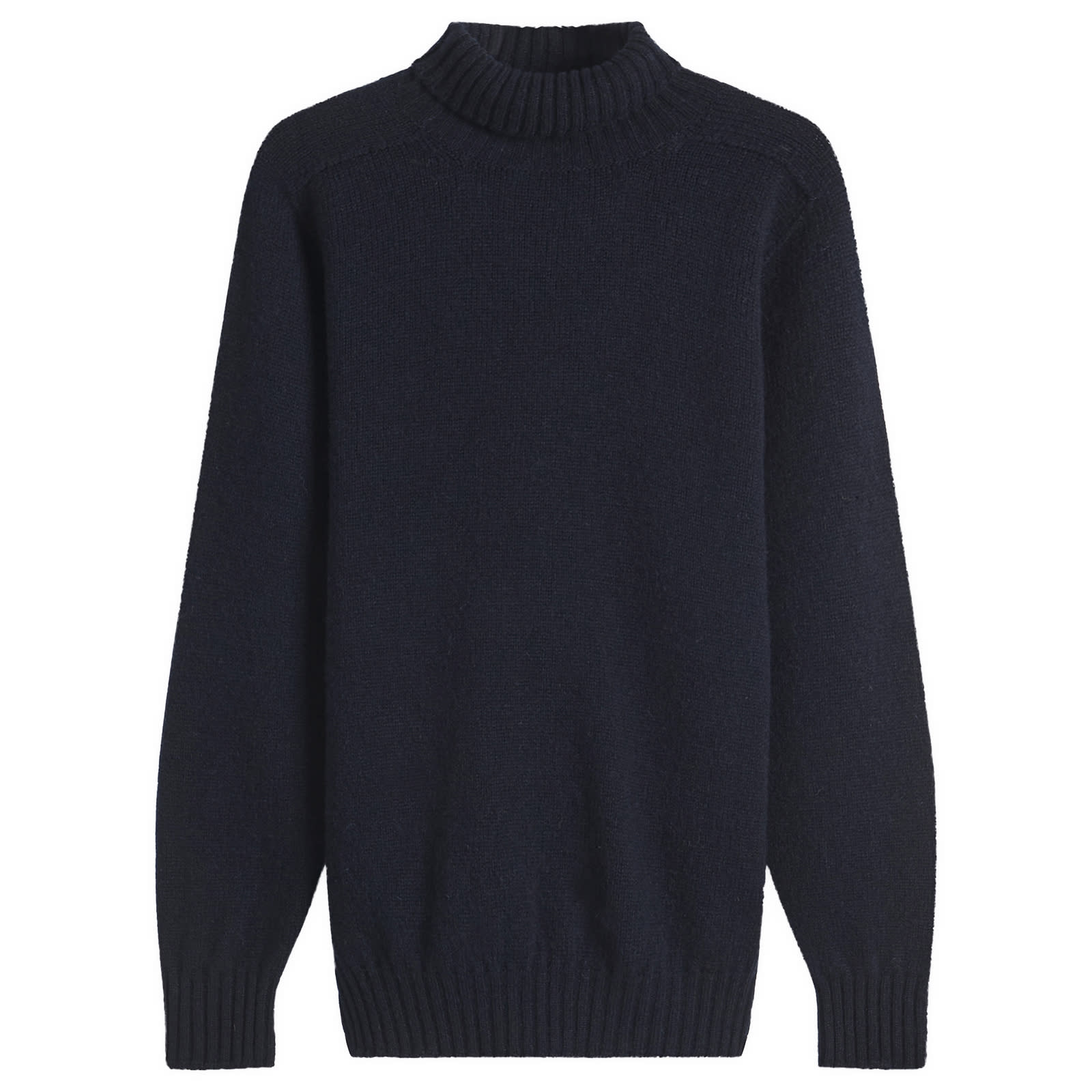 Jamieson's of Shetland — Jamieson's of Shetland Men's Roll Neck Knit in Dark Navy, Size Small